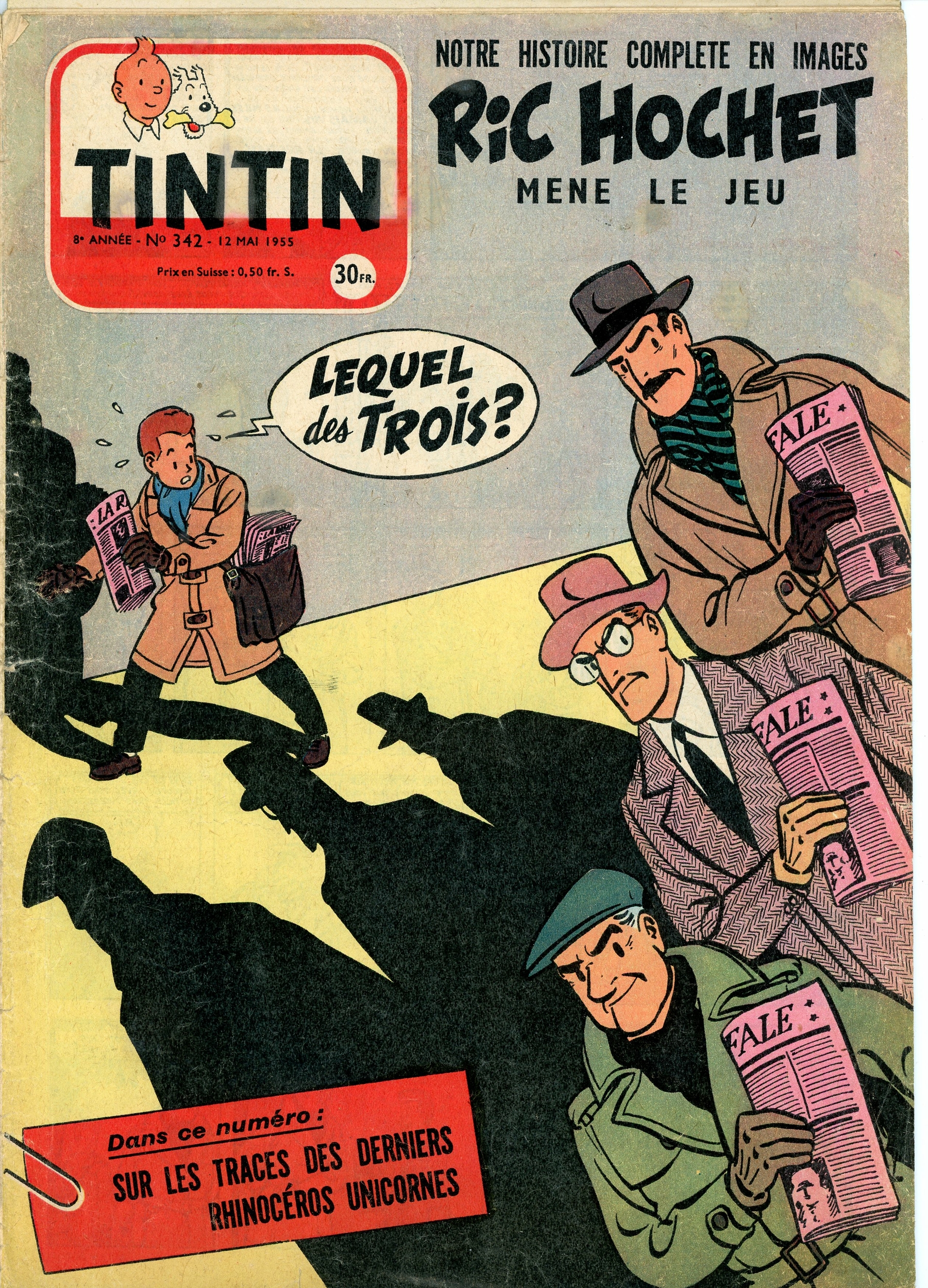 JOURNAL TINTIN N° 342 - 12 MAI 1955 - L\'AFFAIRE TOURNESOL PAR HERGE