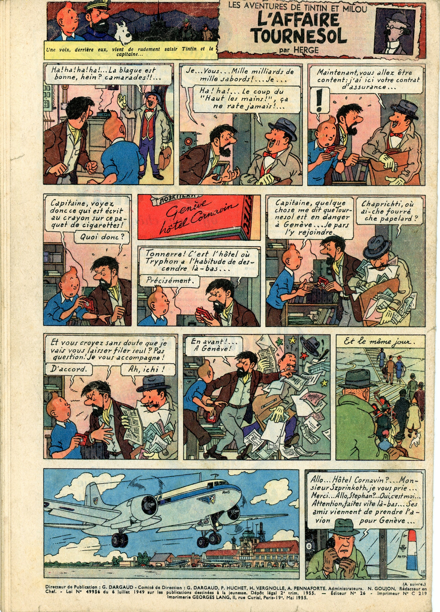 JOURNAL TINTIN N° 343 - MAI 1955 - LAFFAIRE TOURNESOL PAR HERGE-LEMASTERBROCKERS