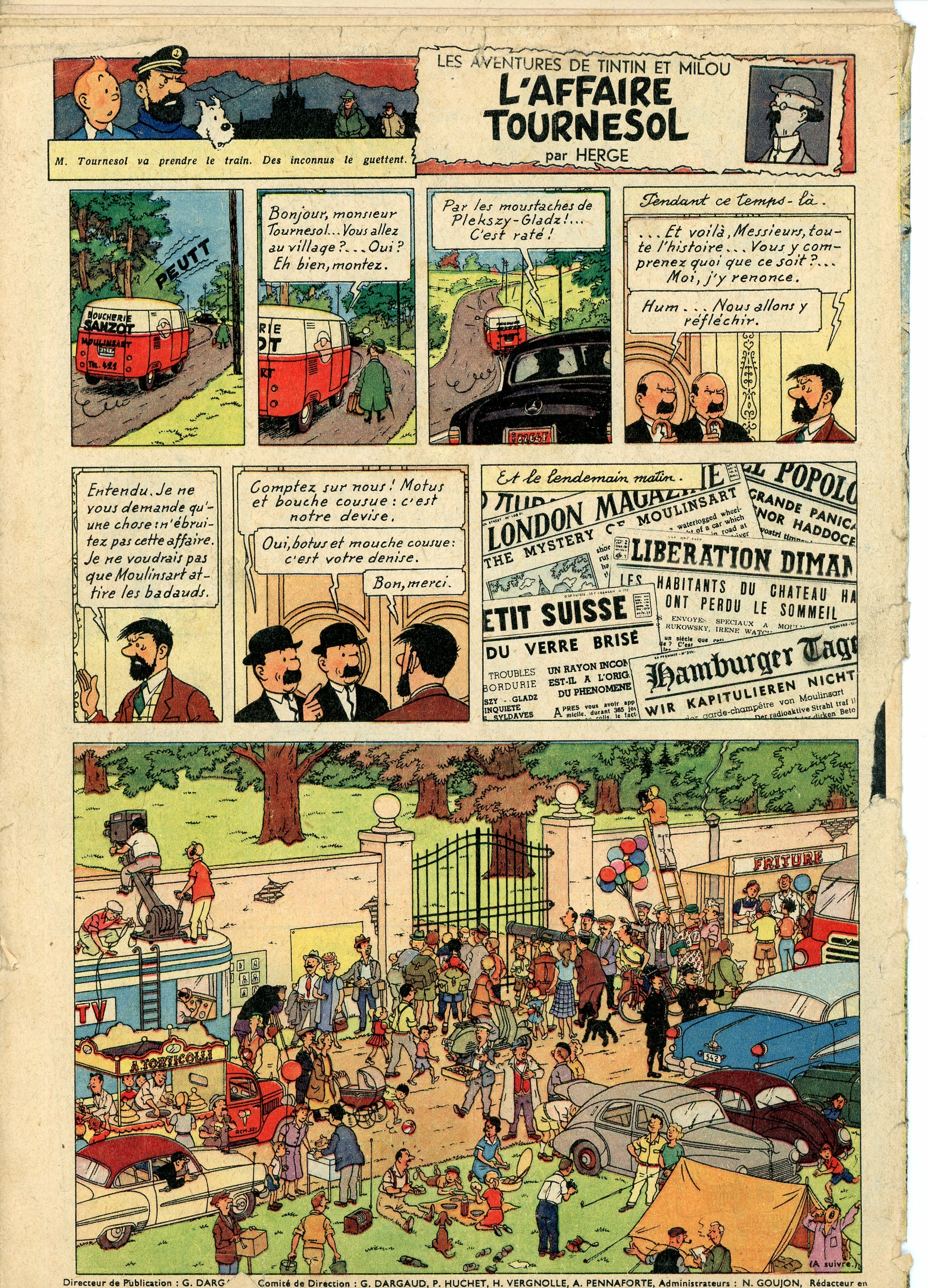 JOURNAL TINTIN N° 340 - 28 AVRIL 1955 - LAFFAIRE TOURNESOL - ARTICLE ALBERT EINSTEIN