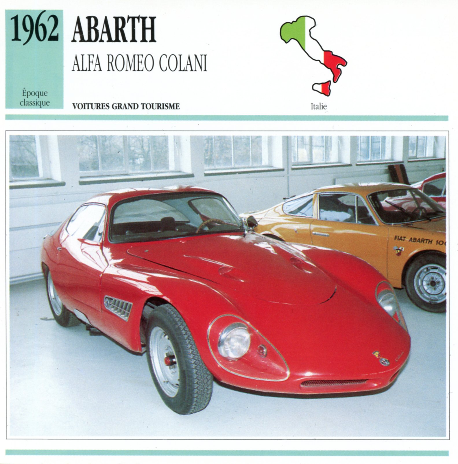 ABARTH ALFA ROMEO COLANI 1962 - FICHE AUTO CARACTÉRISTIQUES