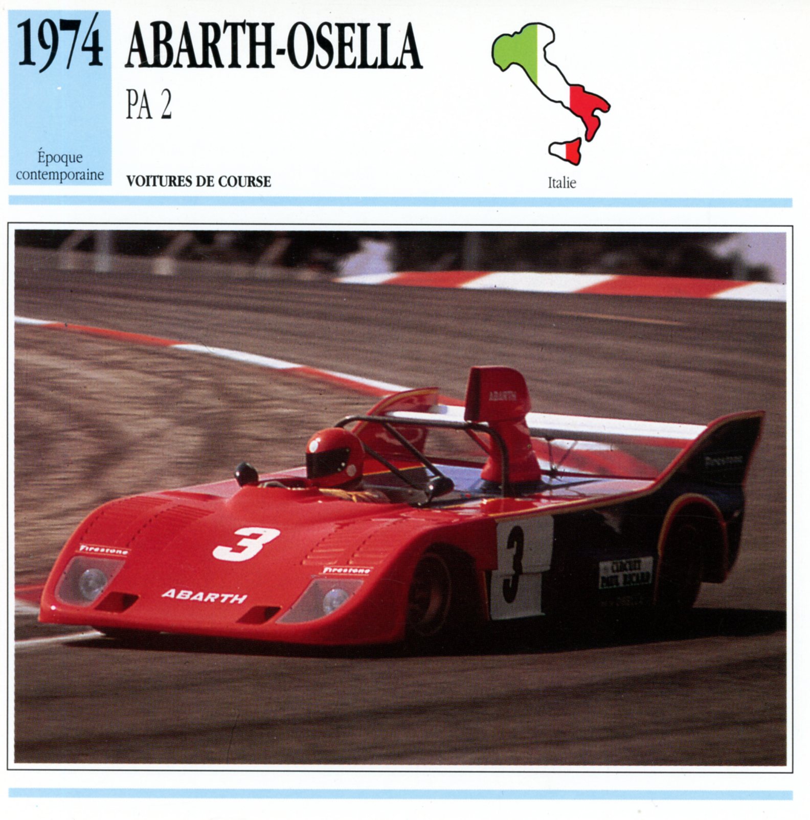 FICHE-AUTO-ABARTH-PA2-1974-LEMASTERBROCKERS-CARS-CARD