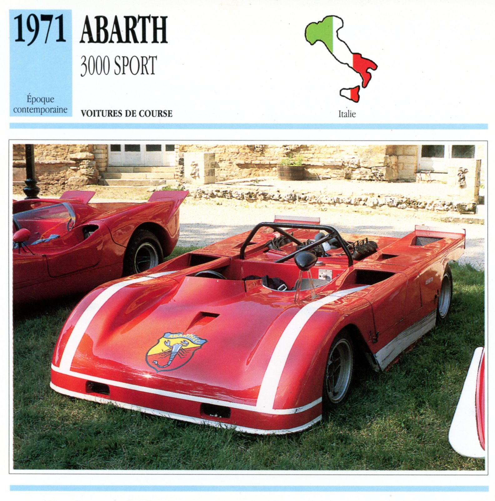 FICHE-AUTO-ABARTH-3000-SPORT-1971-LEMASTERBROCKERS-CARS-CARD