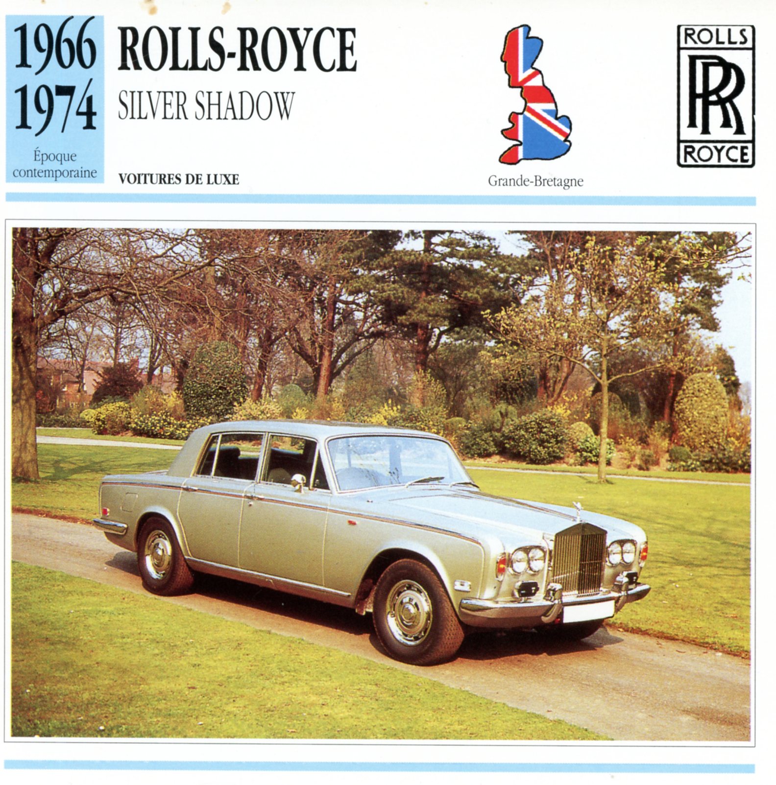ROLLS-ROYCE SILVER SHADOW 1966 1974 - FICHE AUTO CARACTÉRISTIQUES