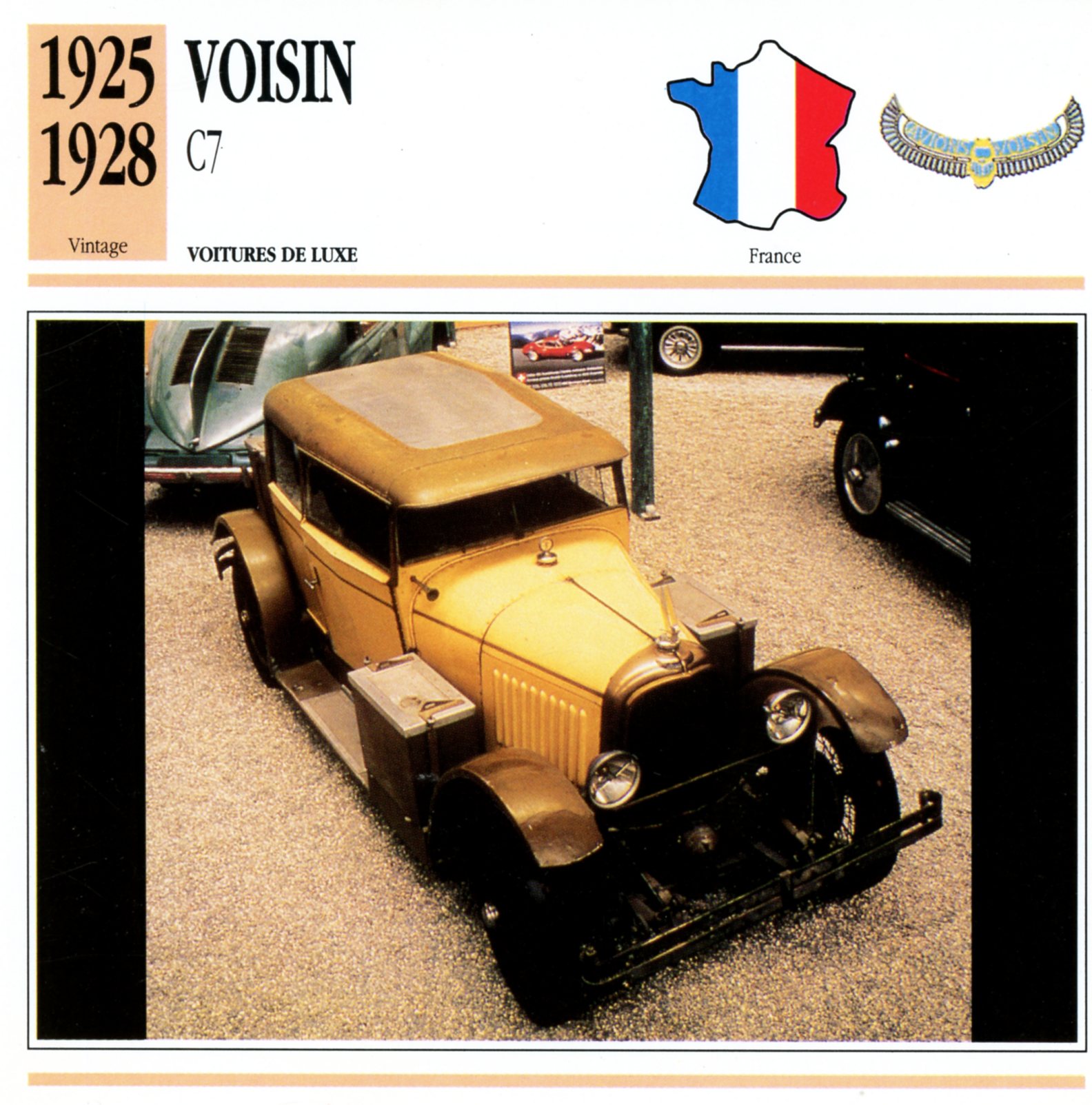 FICHE-AUTO-VOISIN-C7-LEMASTERBROCKERS-CARS-CARD-ATLAS-1925-1928