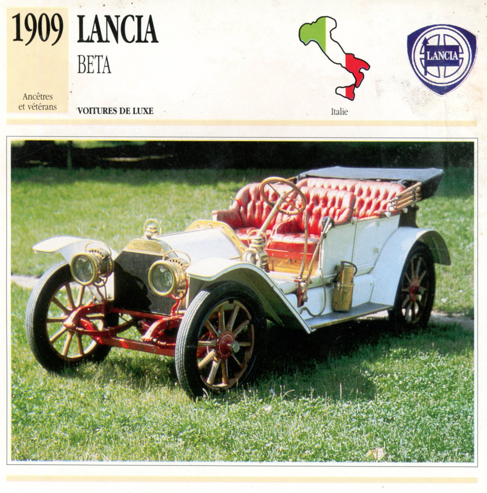 LANCIA BETA 1909 - FICHE AUTO CARACTÉRISTIQUES
