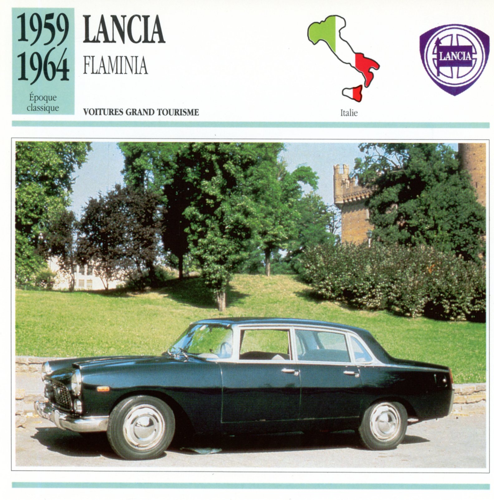 FICHE-AUTO-CARACTÉRISTIQUES-LANCIA-FLAMINIA-1964-LEMASTERBROCKERS-CARS-CARD