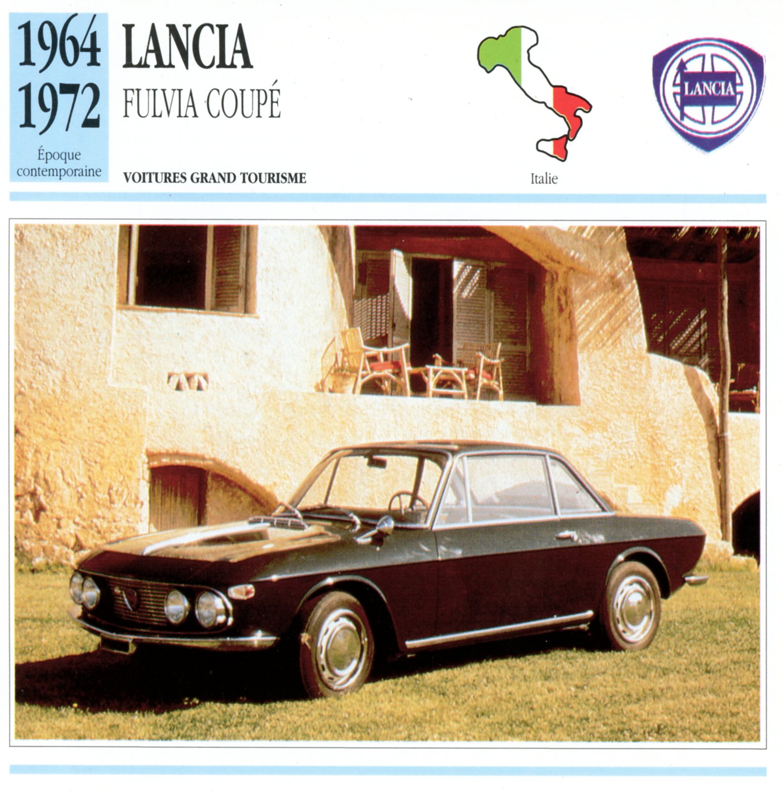 LANCIA FULVIA COUPÉ 1964 1972 - FICHE AUTO CARACTÉRISTIQUES