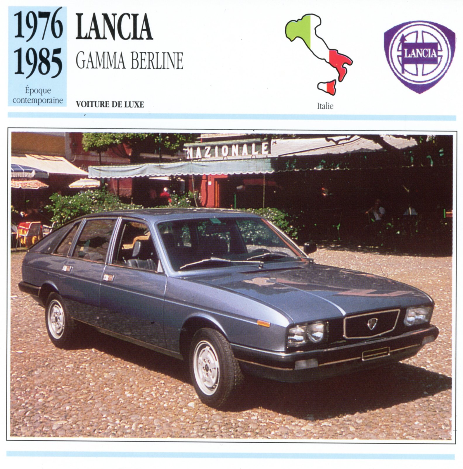 LANCIA GAMMA BERLINE 1976 1985 - FICHE AUTO CARACTÉRISTIQUES