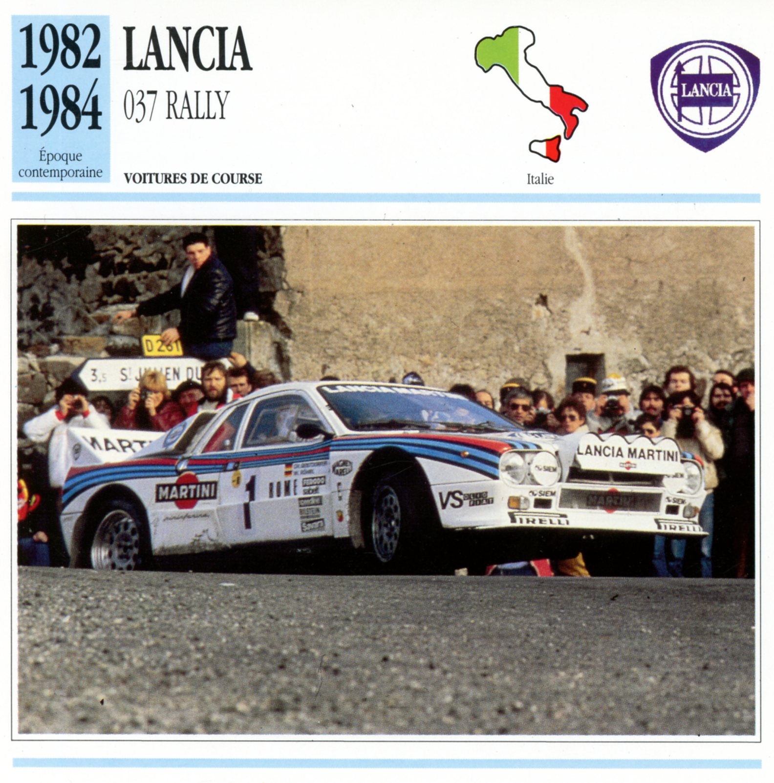 LANCIA 037 RALLY 1982 1984 - FICHE AUTO CARACTÉRISTIQUES