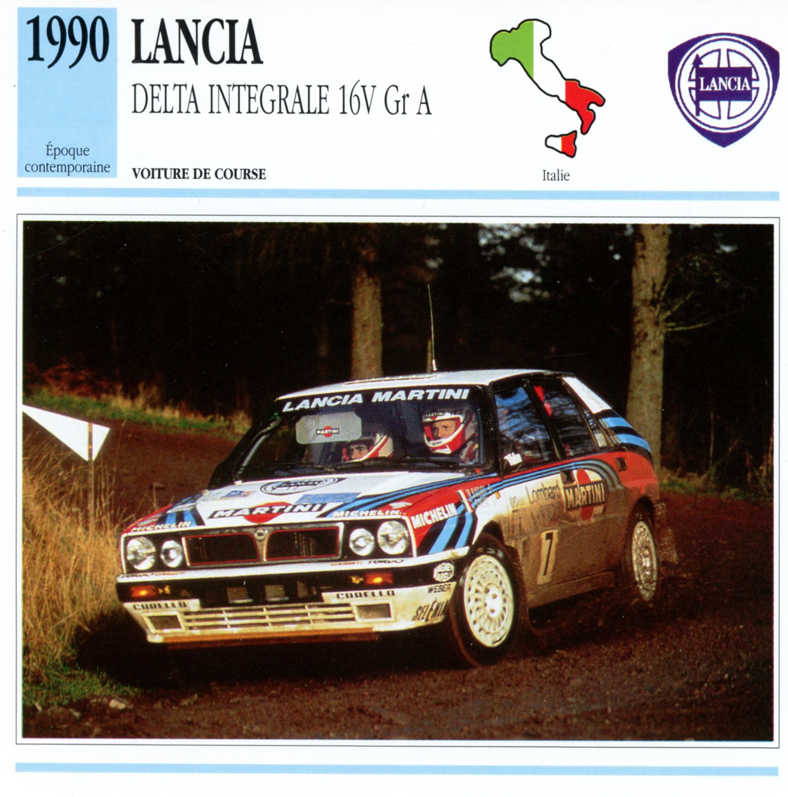 LANCIA DELTA INTEGRALE 16V GR.A 1990 - FICHE AUTO CARACTÉRISTIQUES