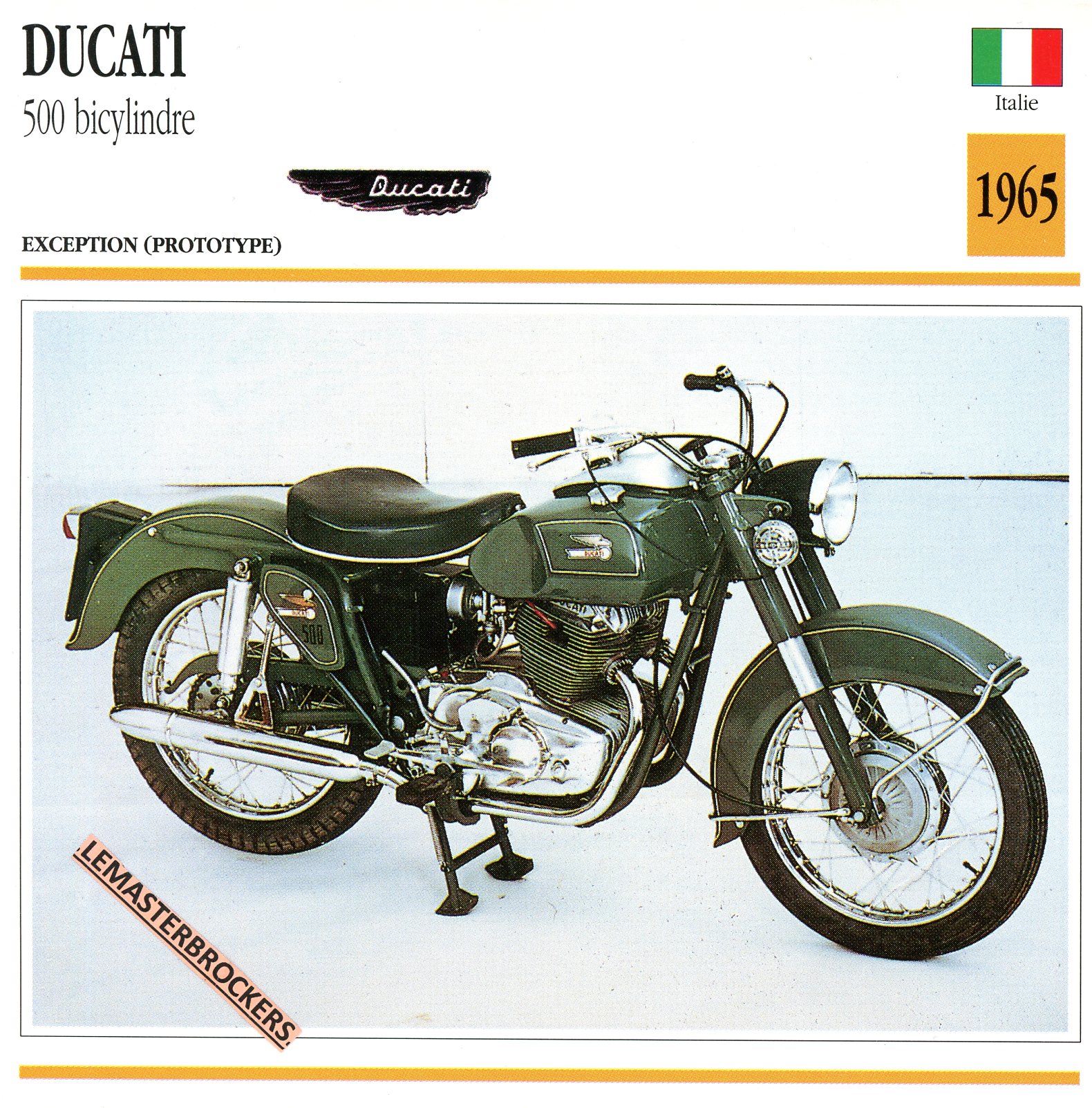 FICHE-MOTO-DUCATI-500-1965-LEMASTERBROCKERS-CARS-CARD