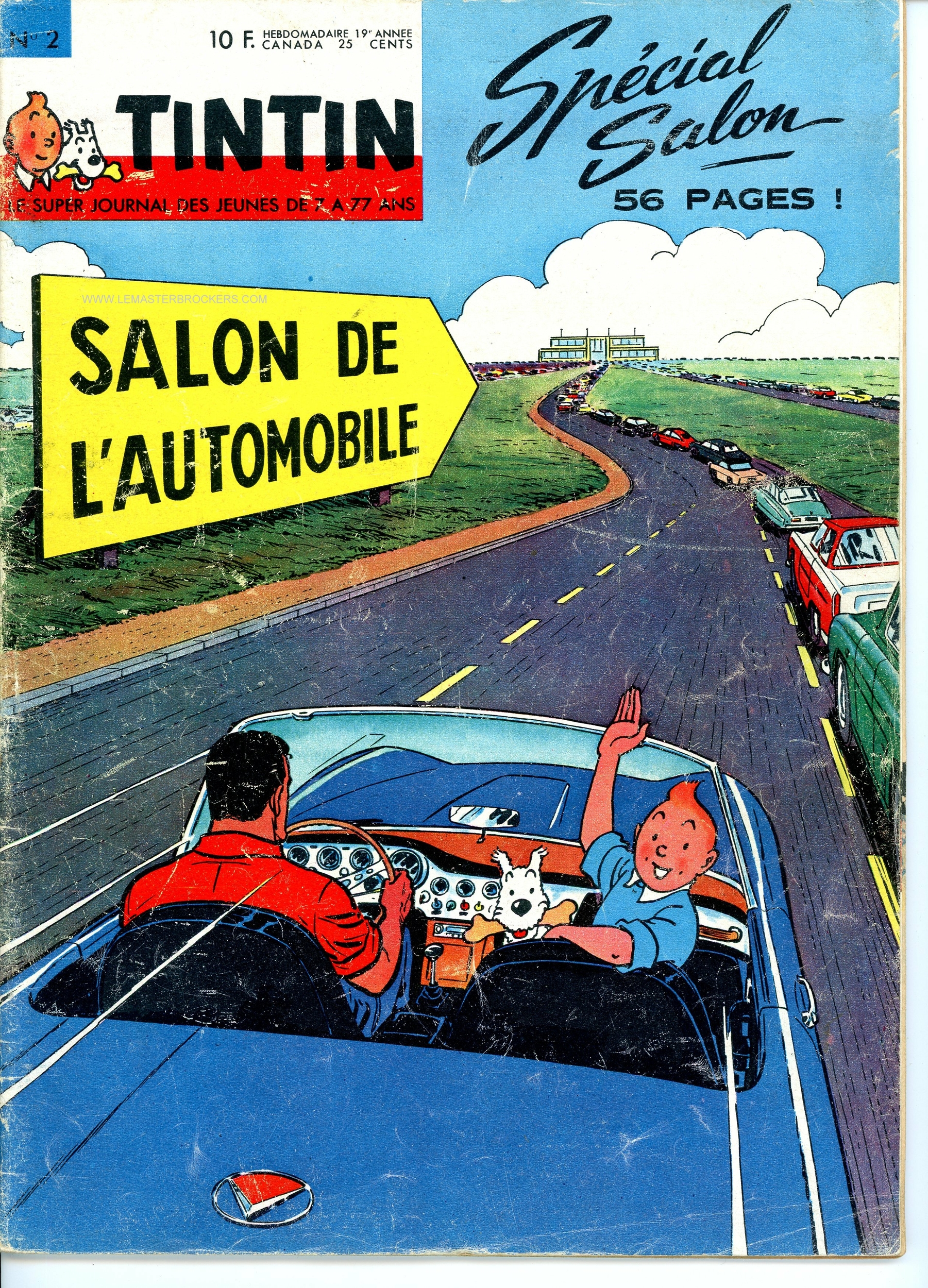 JOURNAL DE TINTIN N°2 SPÉCIAL SALON AUTOMBILE - BELGE 1964