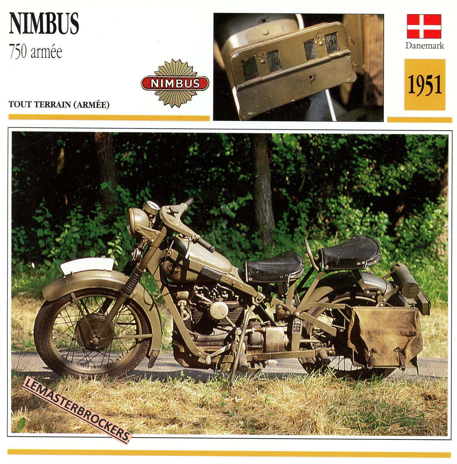 NIMBUS 750 ARMÉE 1951 - FICHE MOTO COLLECTION ATLAS