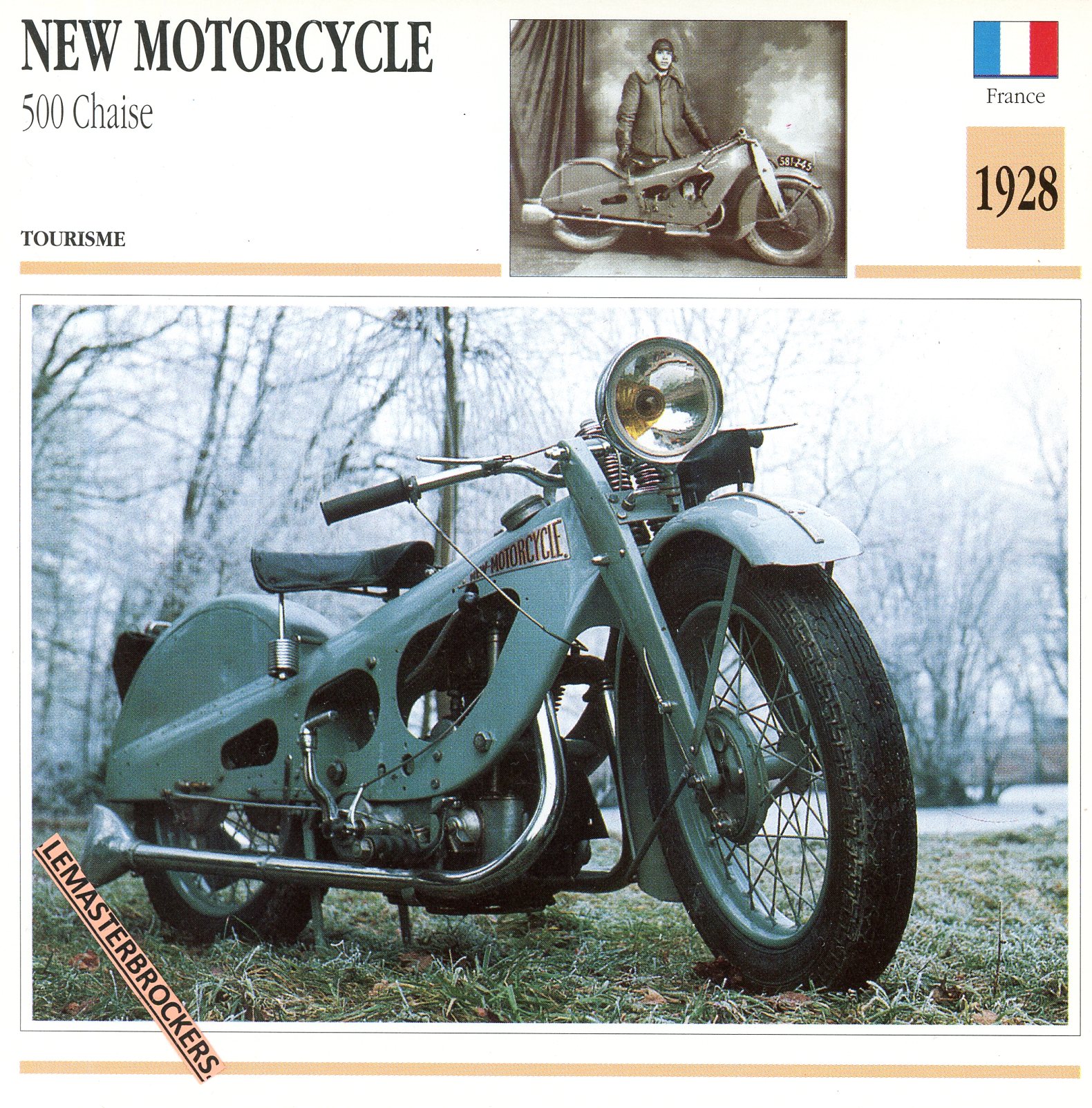 NEW-MOTORCYCLE-CHAISE-1928-FICHE-MOTO-ATLAS-lemasterbrockers-CARD