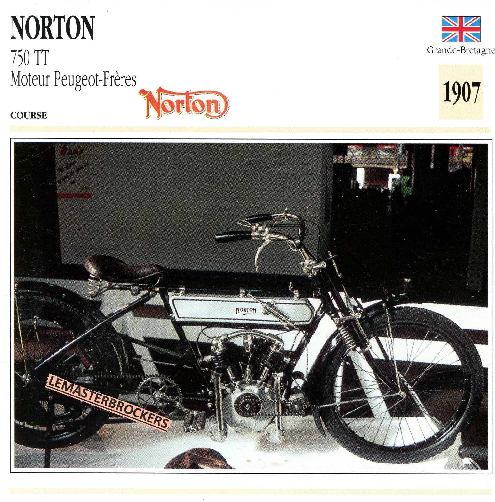 NORTON-750TT-PEUGEOT-FRÈRES-1907-FICHE-MOTO-ATLAS-lemasterbrockers-CARD-MOTORCYCLE