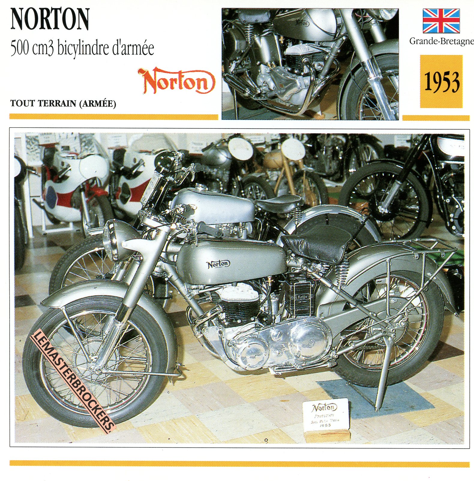 NORTON-500-BICYLINDRE-ARMÉE-1953-FICHE-MOTO-ATLAS-lemasterbrockers-CARD-MOTORCYCLE