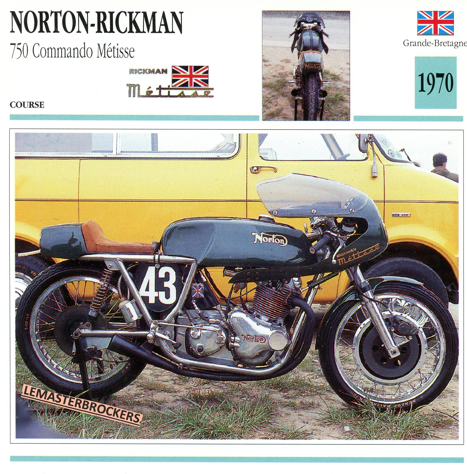 NORTON 750 COMMANDO MÉTISSE 1970 - FICHE MOTO COLLECTION ATLAS