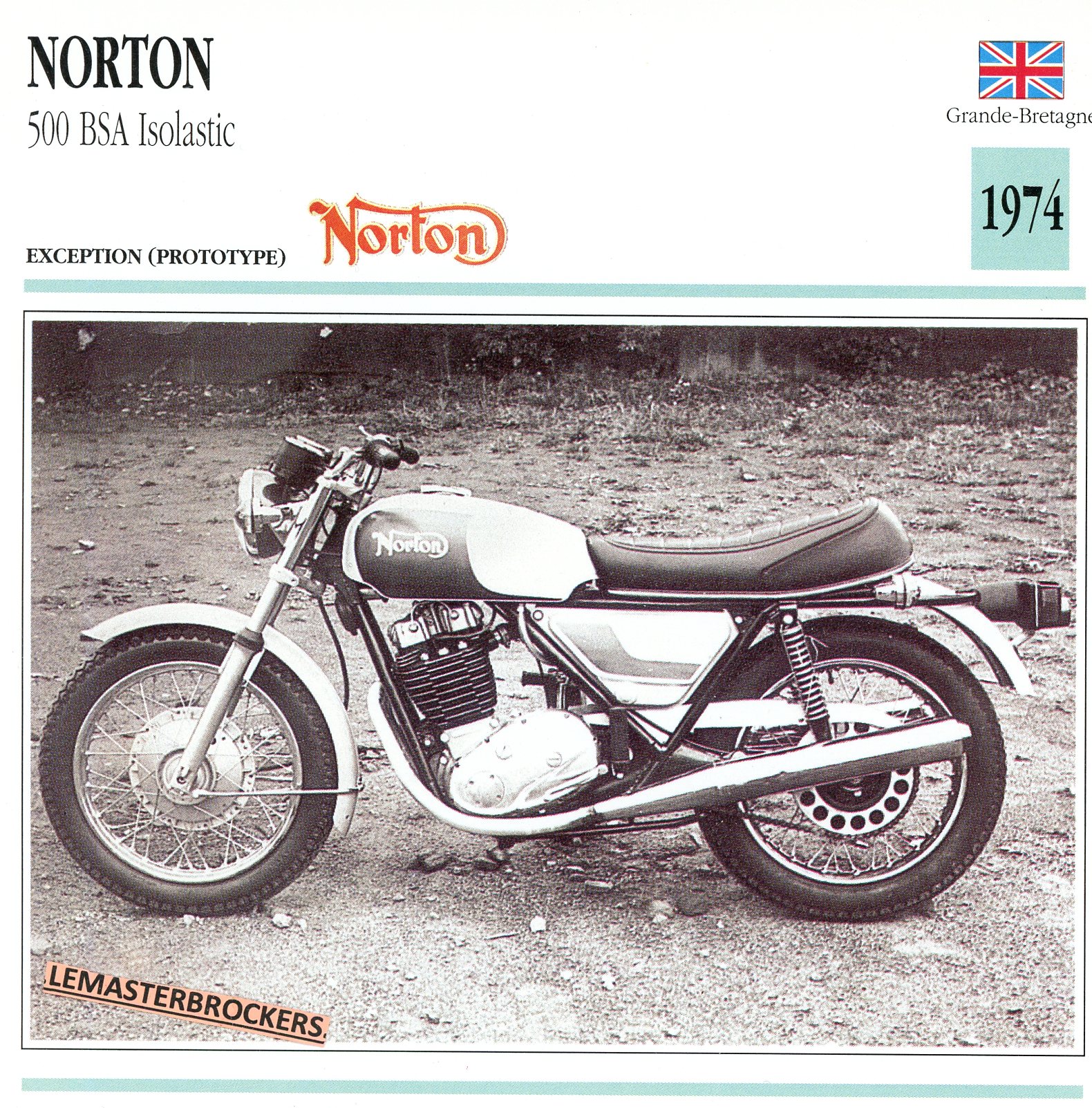 NORTON-500-BSA-ISOLASTIC-FICHE-MOTO-ATLAS-lemasterbrockers-CARD-MOTORCYCLE