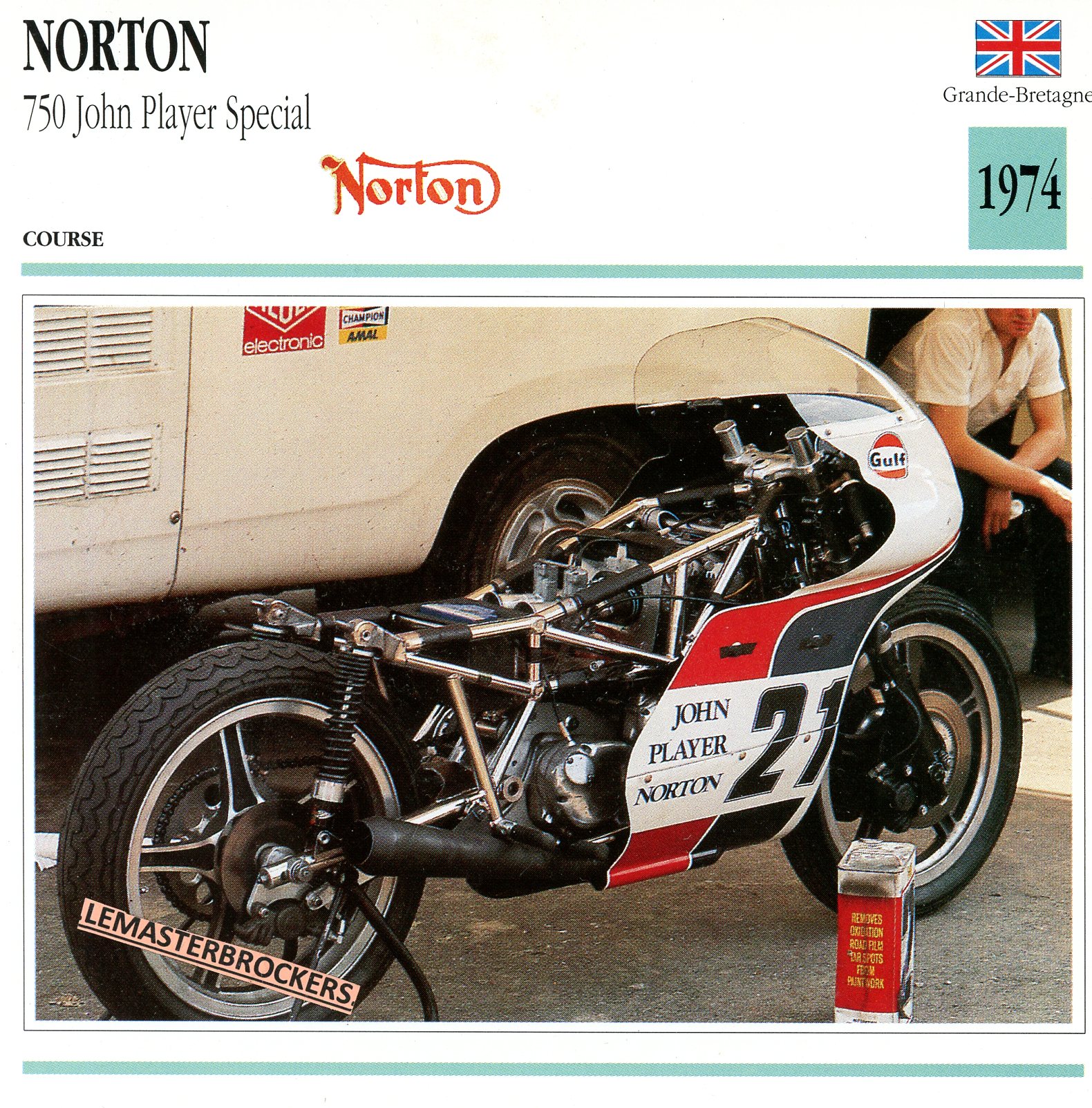 NORTON-750-JOHN-PLAYER-SPECIAL-1974-FICHE-MOTO-ATLAS-lemasterbrockers-CARD-MOTORCYCLE