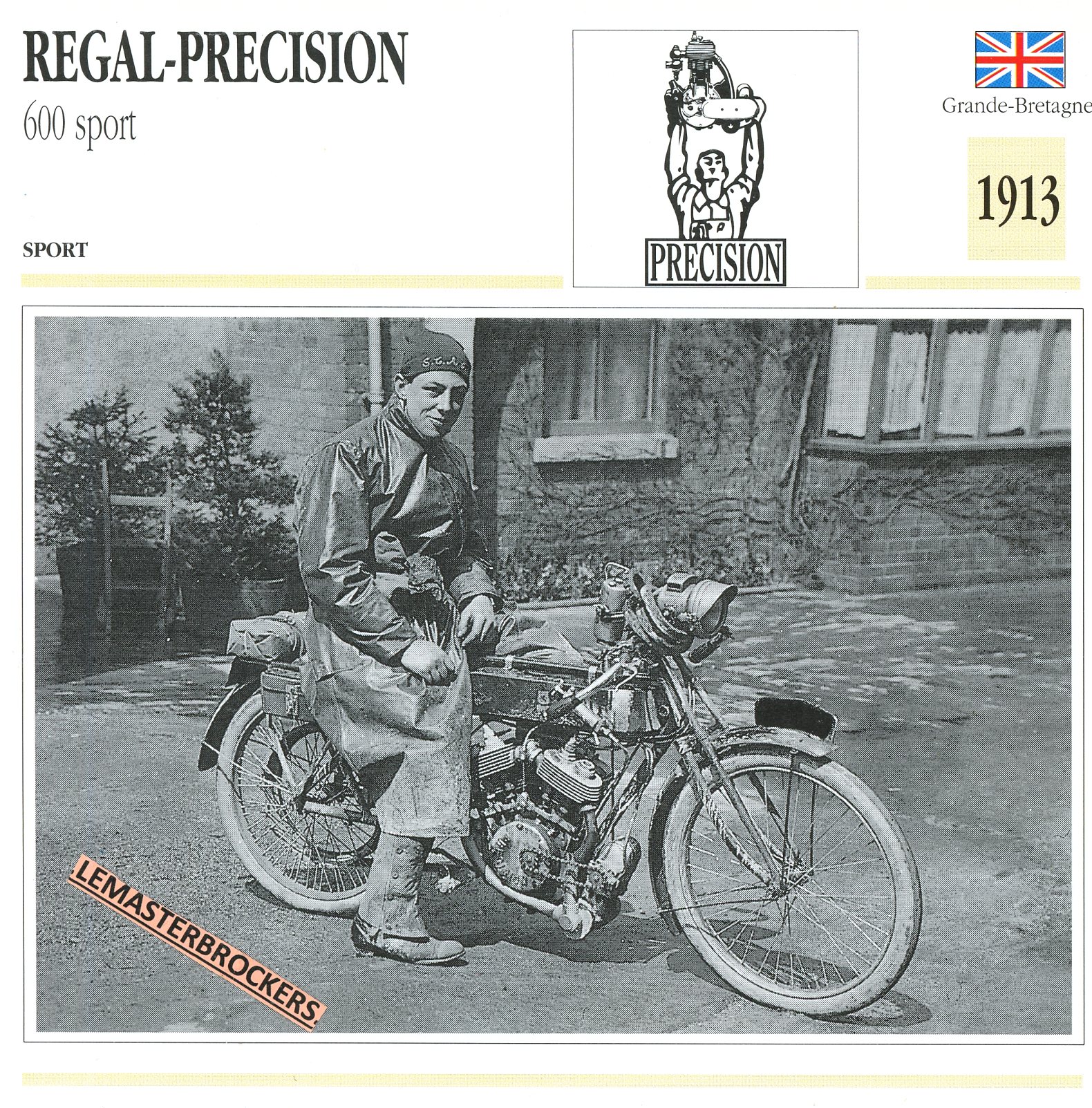 REGAL-PRECISION-600-SPORT-1913-FICHE-MOTO-ATLAS-lemasterbrockers-CARD-MOTORCYCLE