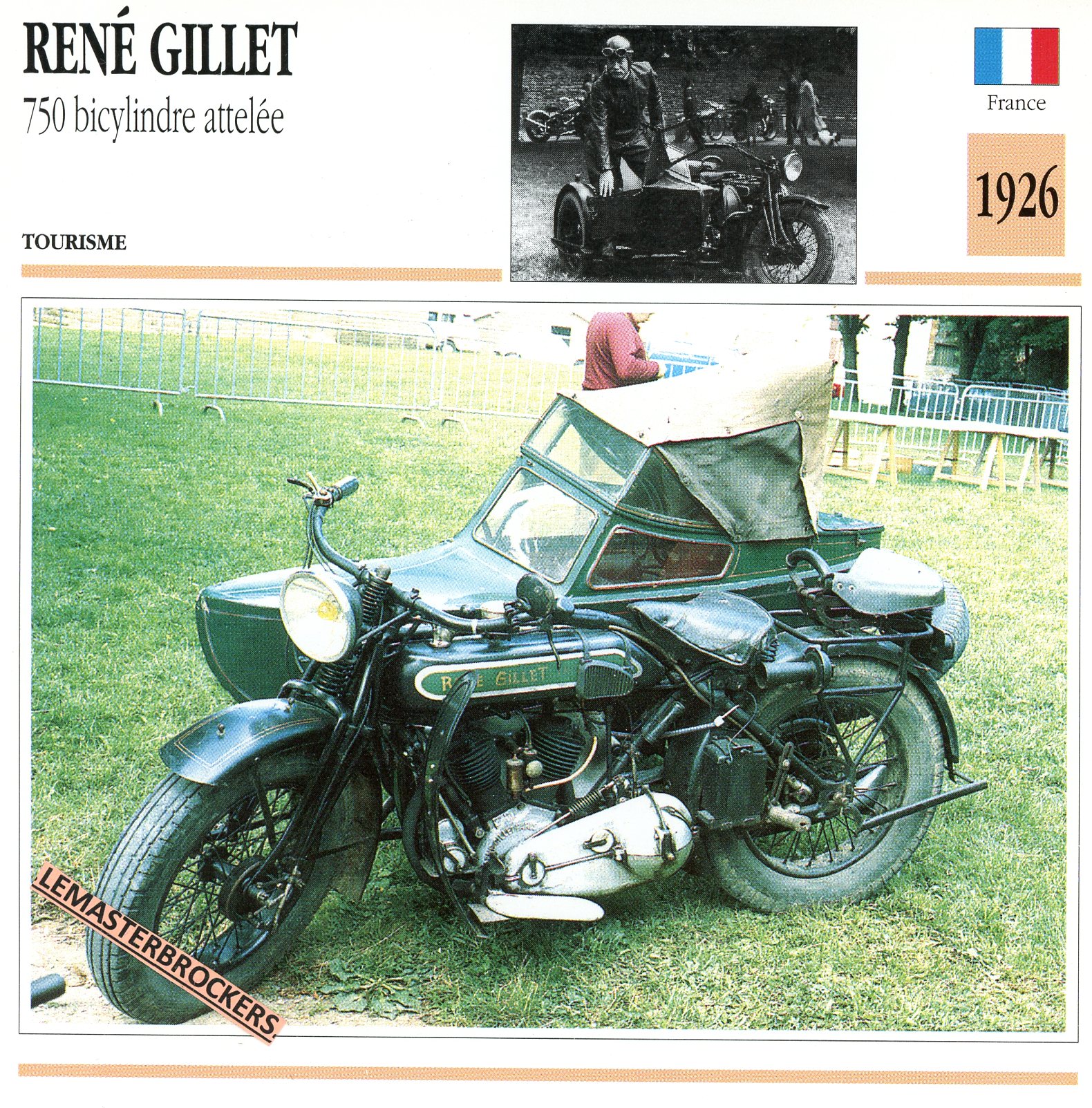 RENÉ GILLET 750 BICYLINDRE ATTELÉE 1926 - FICHE MOTO ATLAS