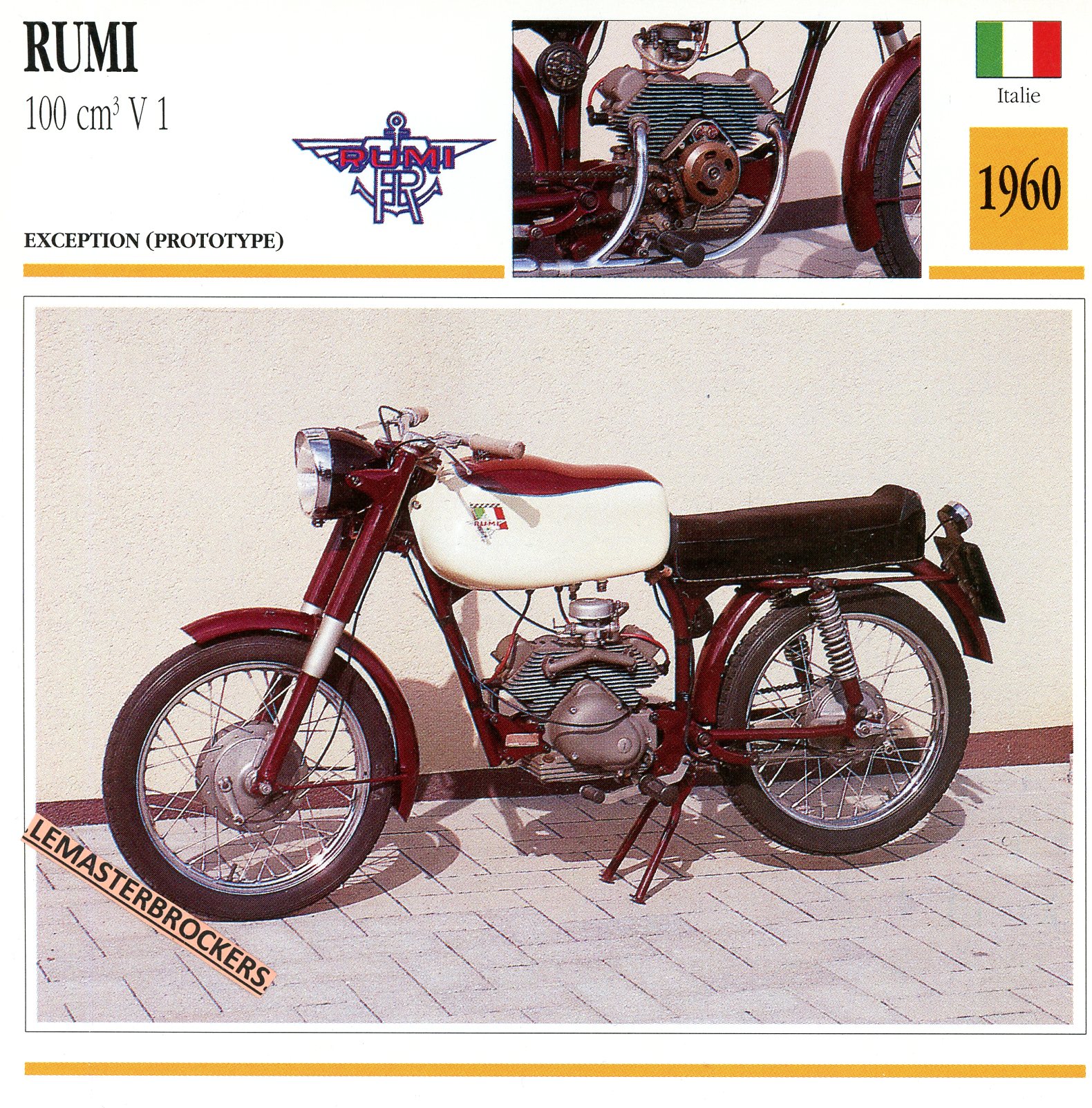 RUMI-100-V1-1960-FICHE-MOTO-LEMASTERBROCKERS-CARD-MOTORCYCLE
