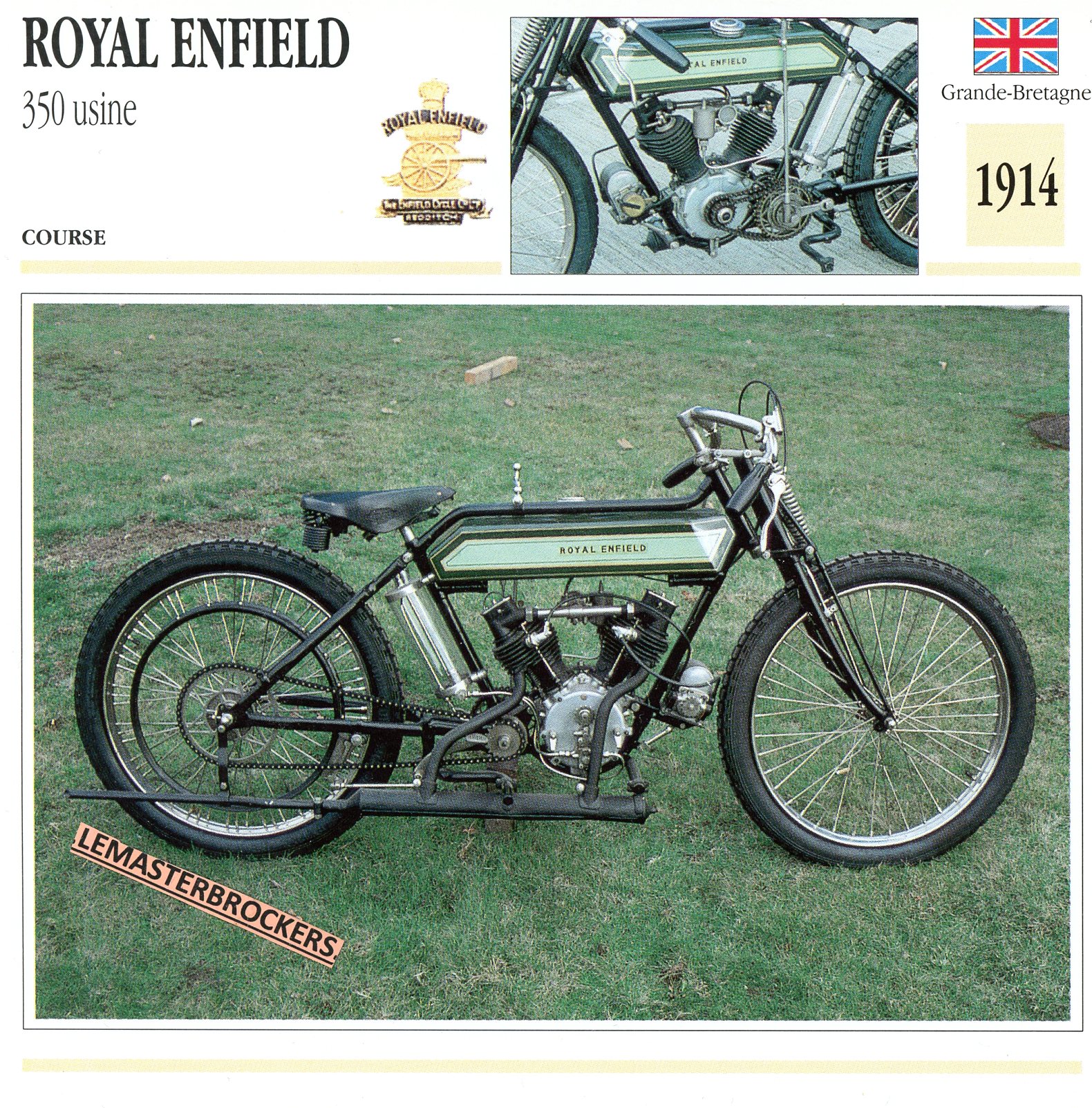 ROYAL ENFIELD 350 USINE 1914 - FICHE MOTO