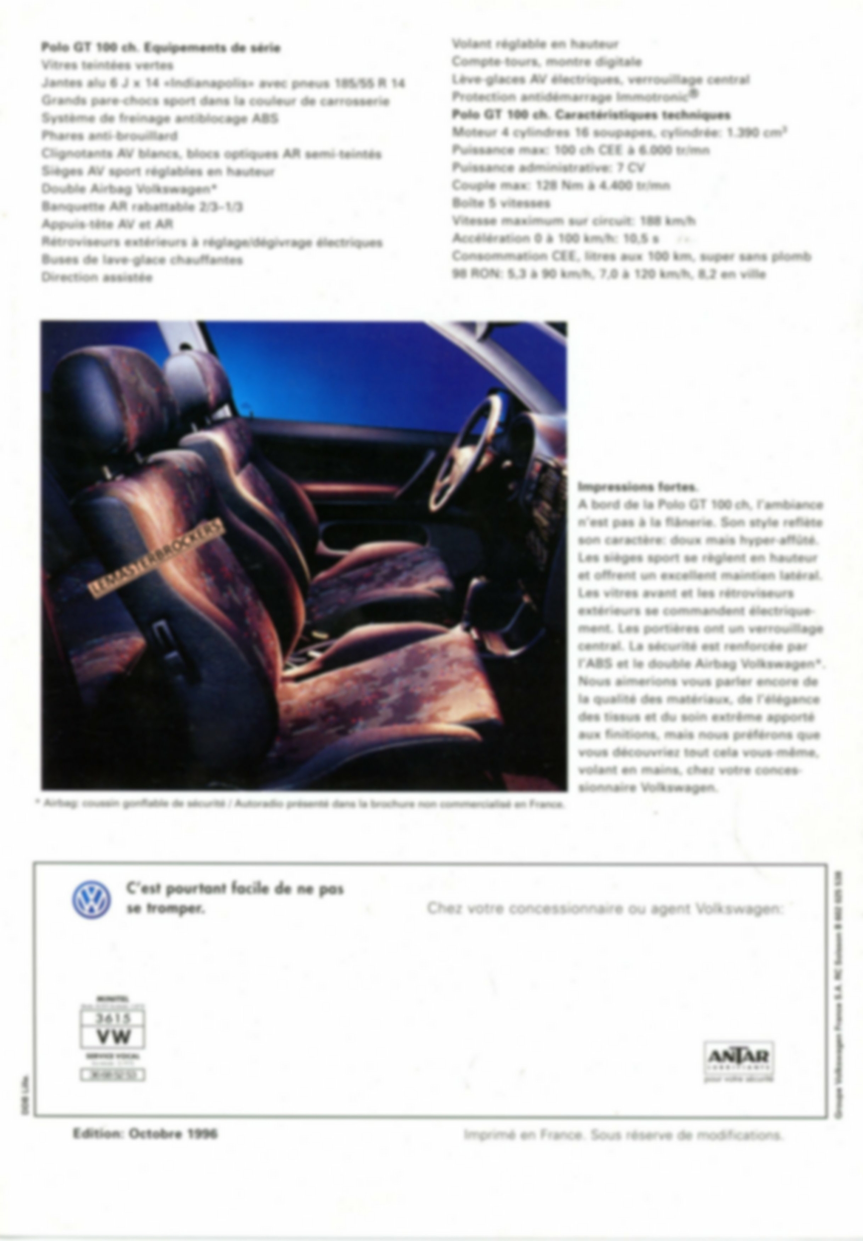 BROCHURE-AUTO-VW-POLO-GT-100CH-LEMASTERBROCKERS-CATALOGUE-VOITURE