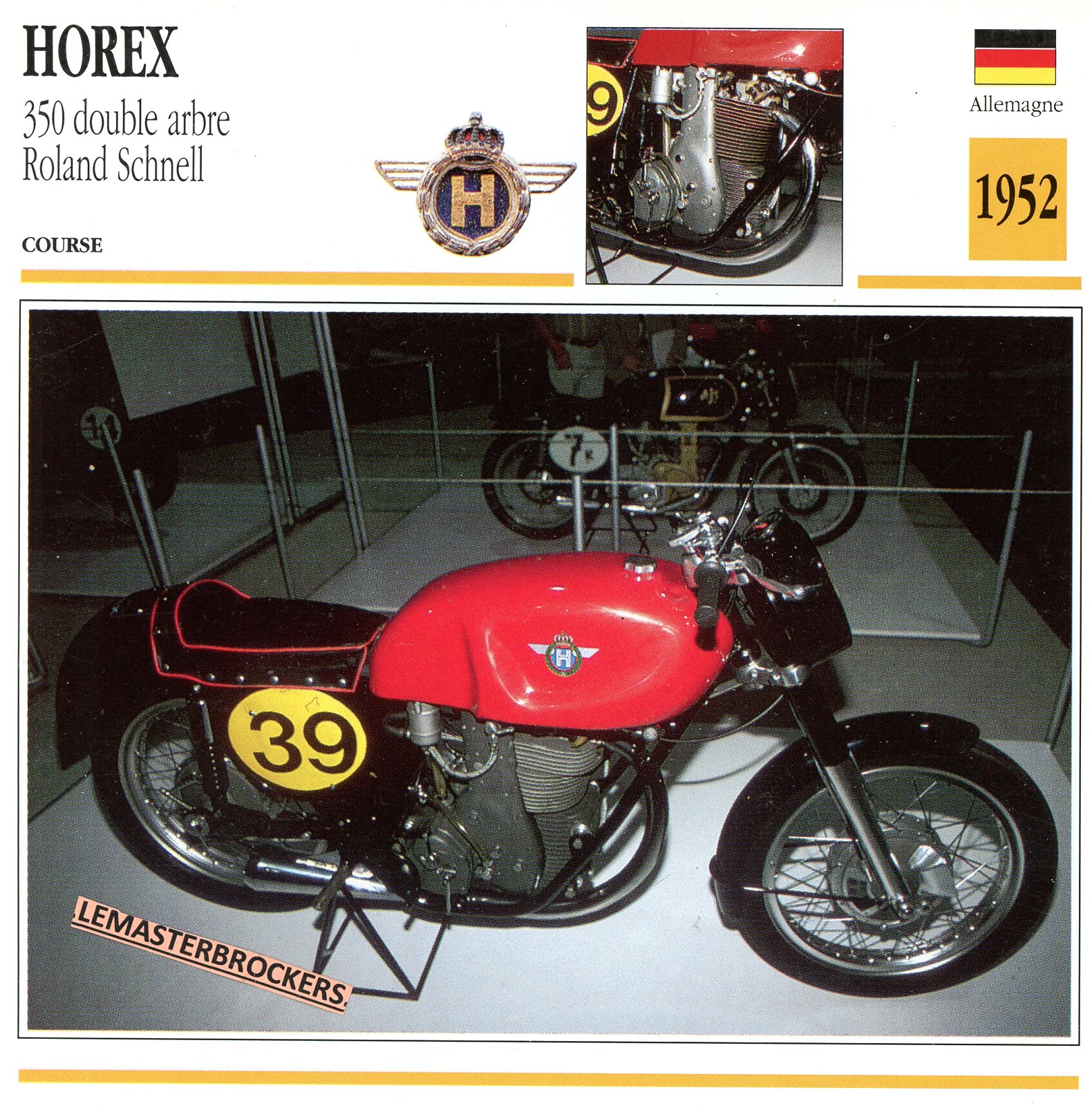 HOREX-350-DOUBLE-ARBRE-ROLAND-SCHNELL-1952-FICHE-MOTO-LEMASTERBROCKERS