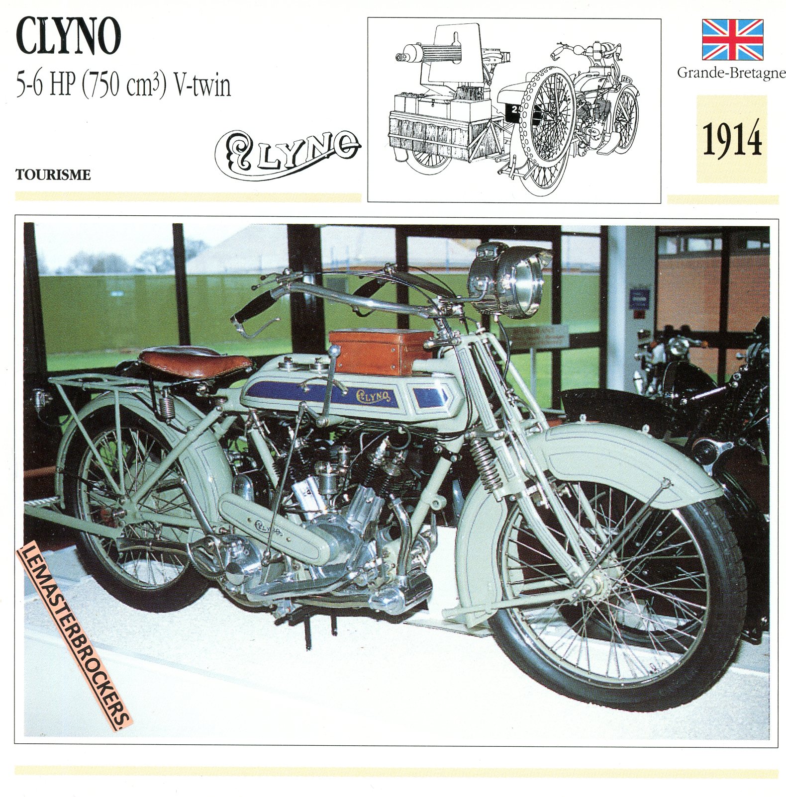 CLYNO-5-6 HP-750CC-V-TWIN-1914-FICHE-MOTO-LEMASTERBROCKERS