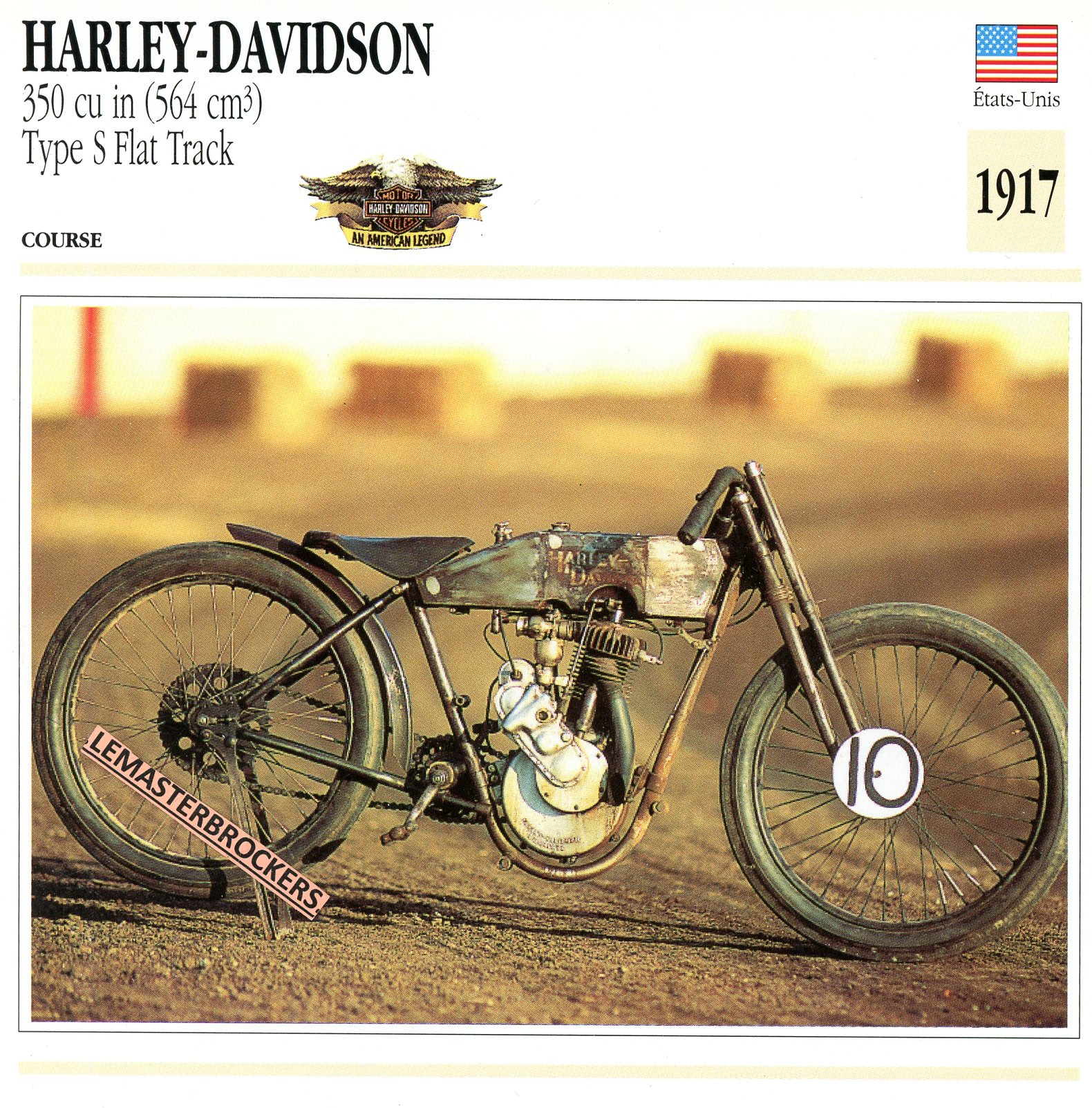 HARLEY-DAVIDSON-350-CU-IN-564CC-TYPE-S-FLAT-TRACK-1917 -FICHE-MOTO-LEMASTERBROCKERS