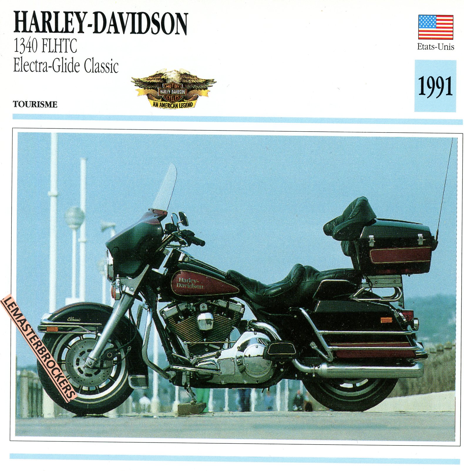 HARLEY-DAVIDSON-1340-FLHTC-ELECTRA-GLIDE-CLASSIC-1991-FICHE-MOTO-LEMASTERBROCKERS