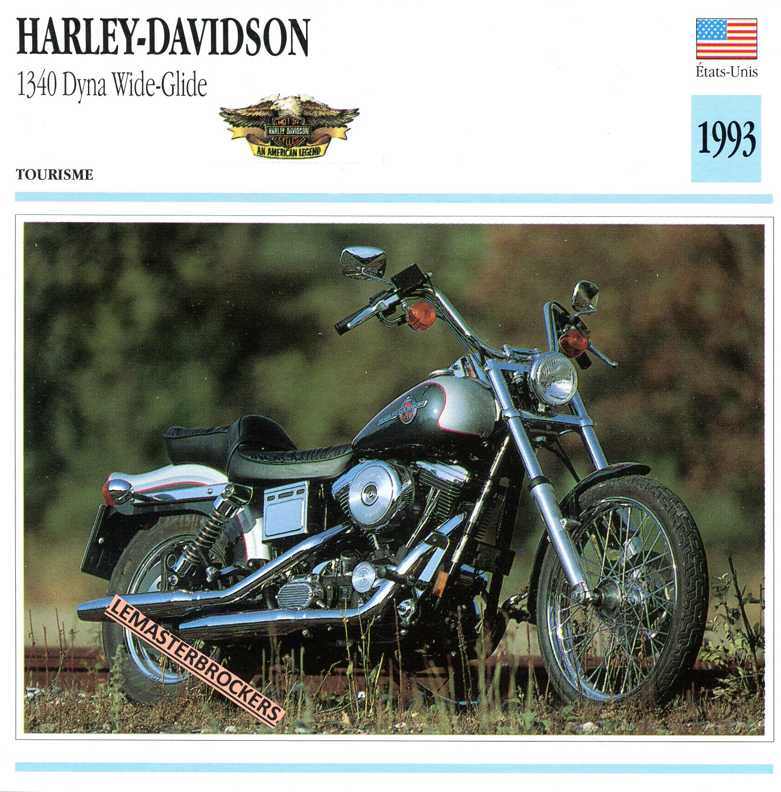 HARLEY DAVIDSON 1340 DYNA WIDE GLIDE 1993 - FICHE MOTO