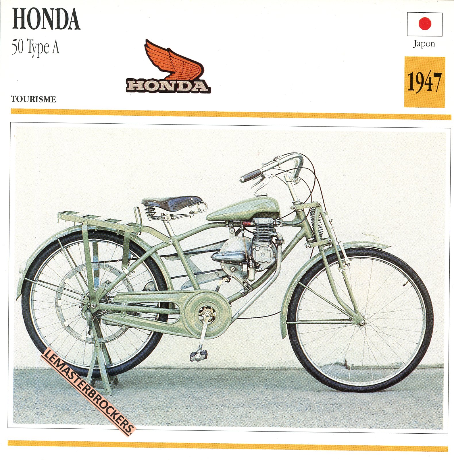 HONDA 50 TYPE A 1947 - FICHE MOTO HONDA