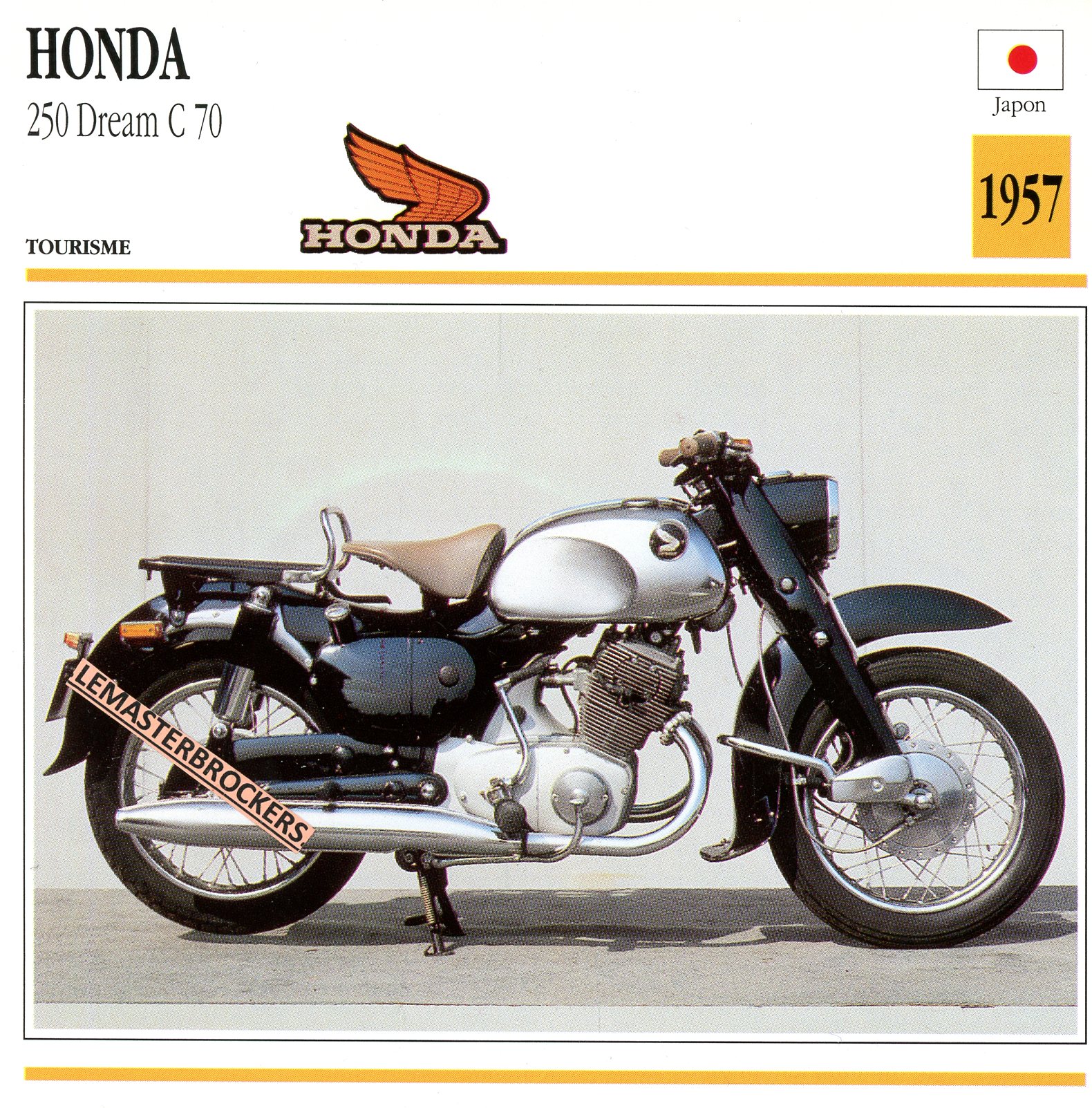 FICHE-MOTO-HONDA-250-DREAM-1957-LEMASTERBROCKERS-CARS-MOTORCYCLE