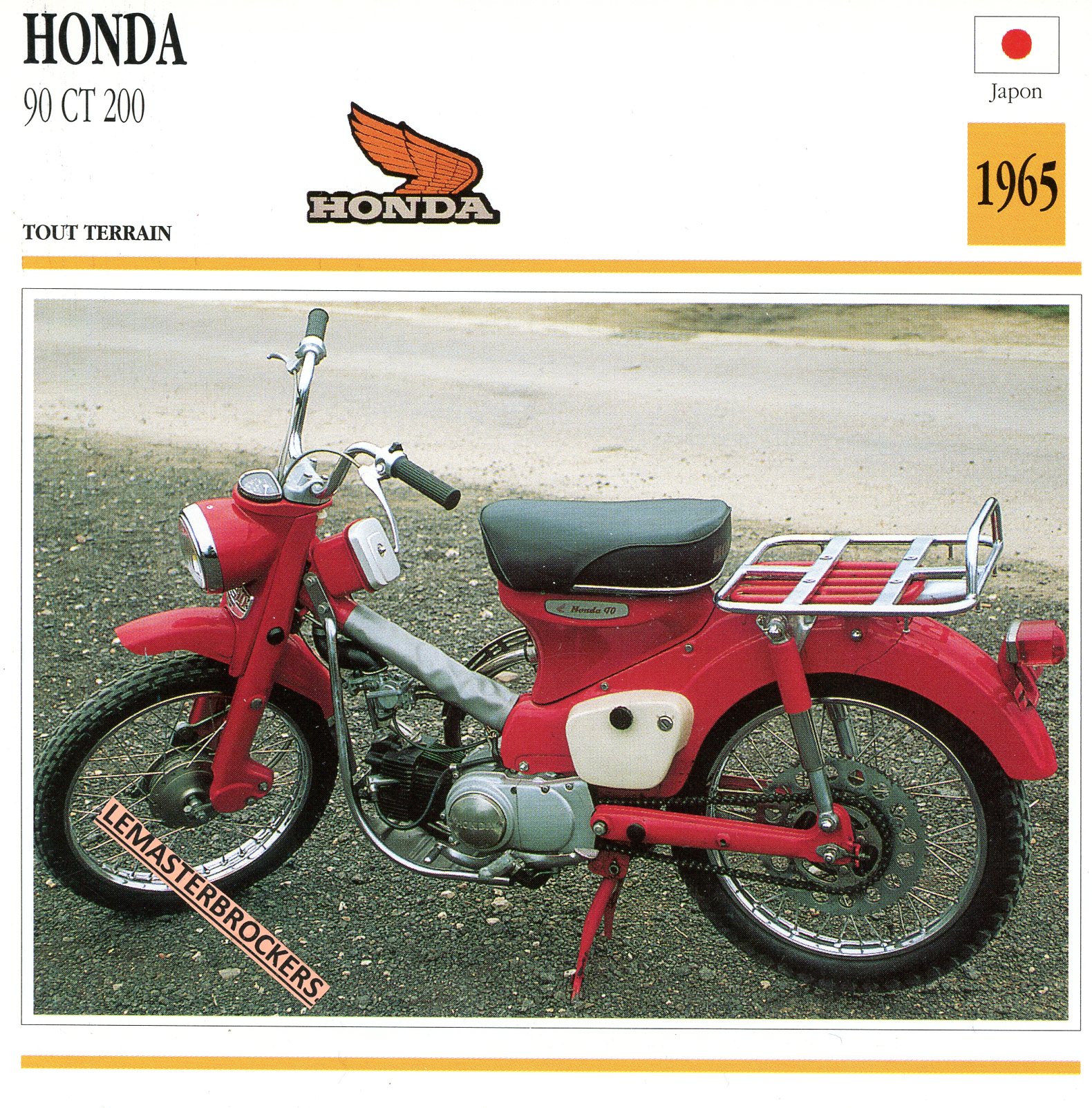 FICHE-MOTO-HONDA-90-CT200-1965-LEMASTERBROCKERS-CARS-MOTORCYCLE