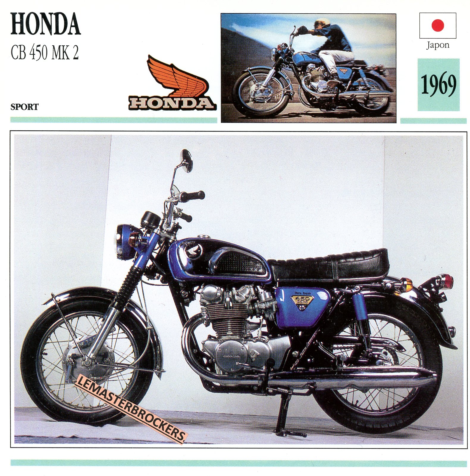 FICHE-MOTO-HONDA-CB-CB450-MK2-1969-LEMASTERBROCKERS-CARS-MOTORCYCLE