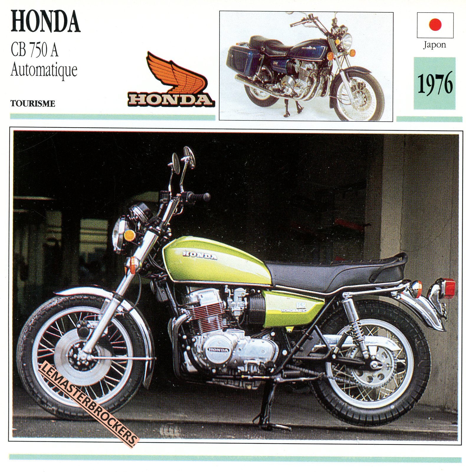 FICHE-MOTO-HONDA-CB750-AUTOMATIQUE-LEMASTERBROCKERS-CARS-MOTORCYCLE