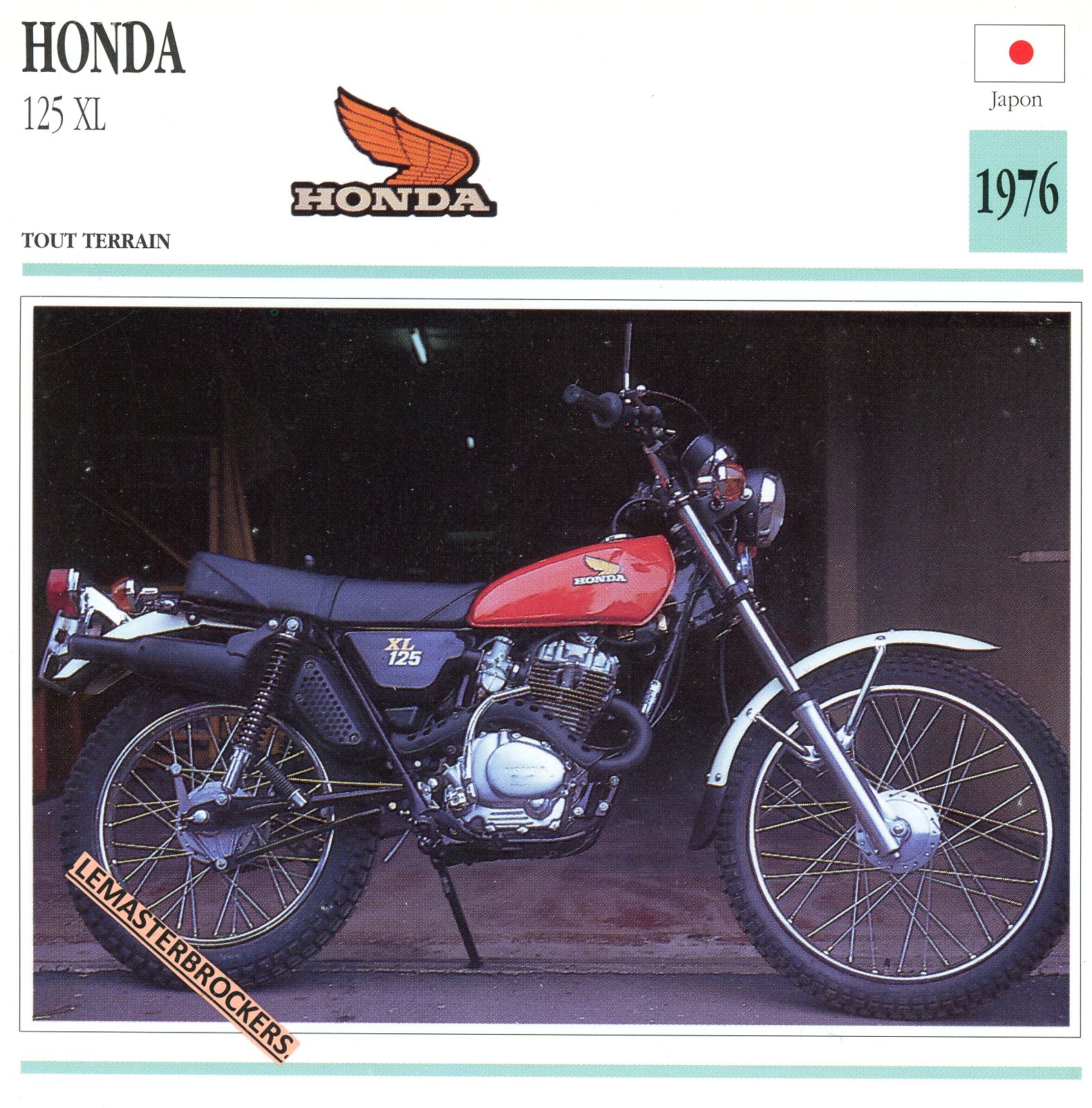 FICHE-MOTO-HONDA-XL125-1976-LEMASTERBROCKERS-CARS-MOTORCYCLE