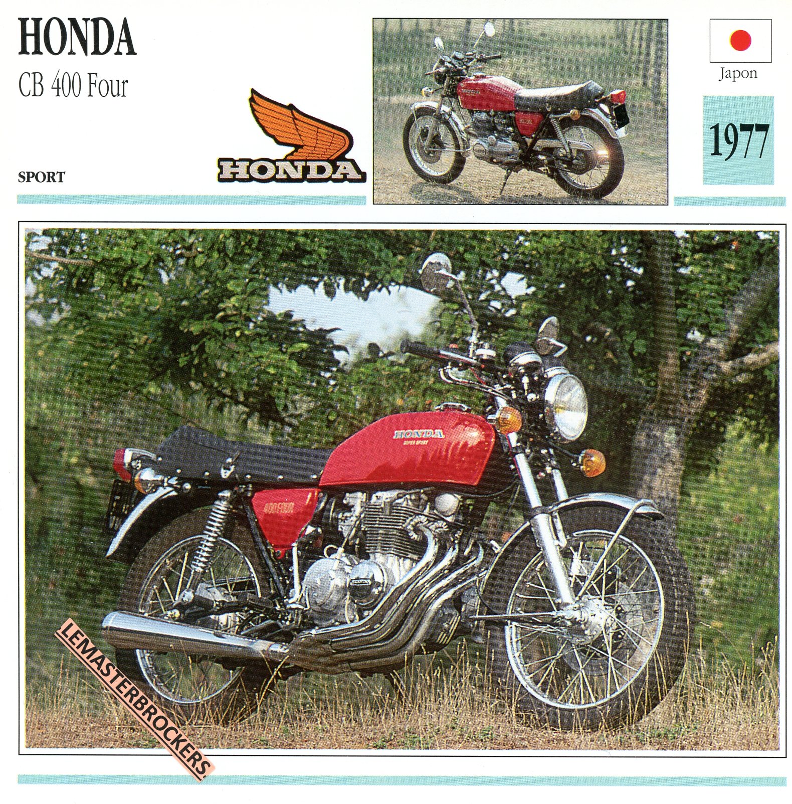 FICHE-MOTO-HONDA-CB400-1977-LEMASTERBROCKERS-CARS-MOTORCYCLE