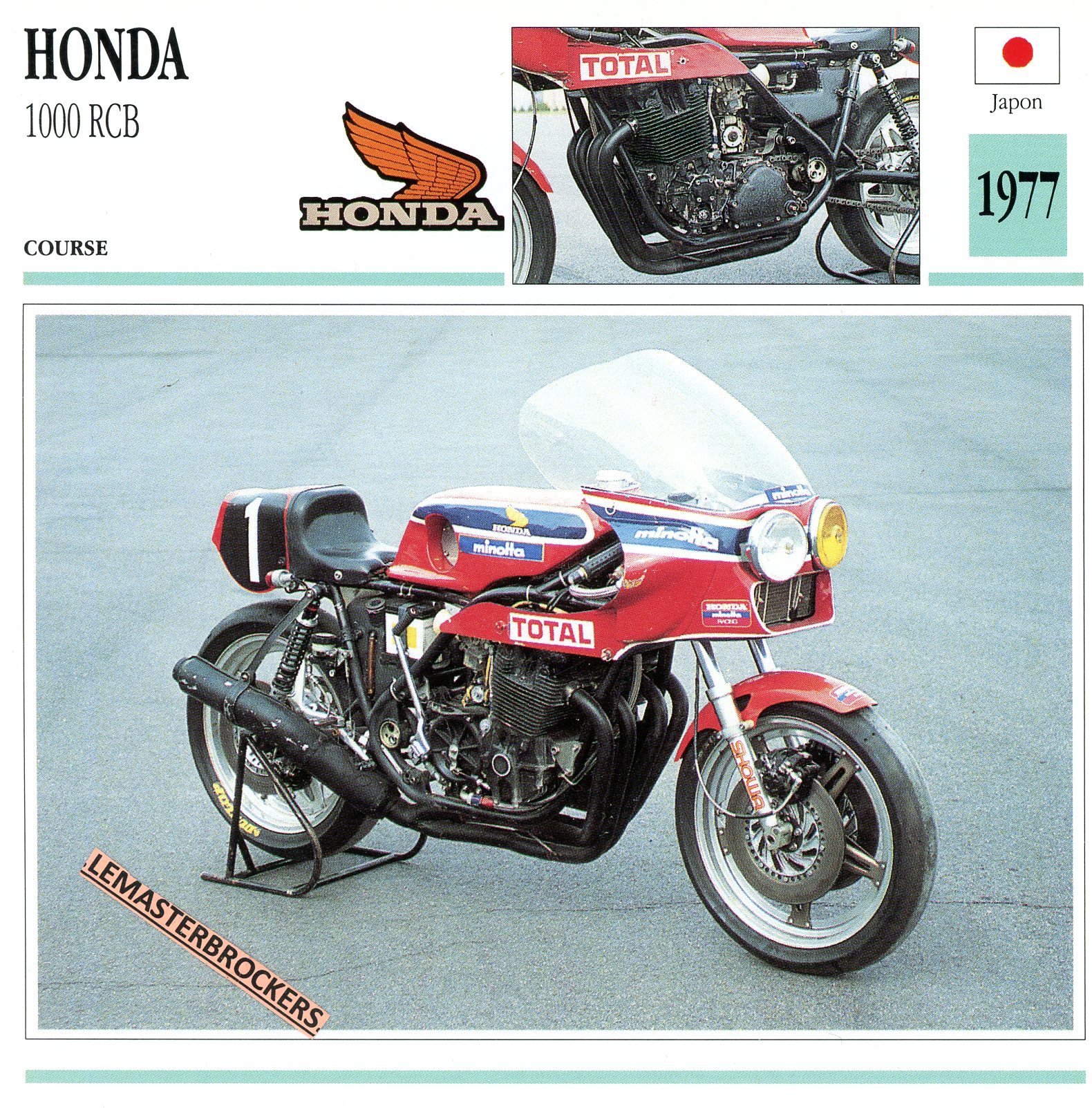 FICHE-MOTO-HONDA-1000-RCB100-1977-LEMASTERBROCKERS-CARS-MOTORCYCLE