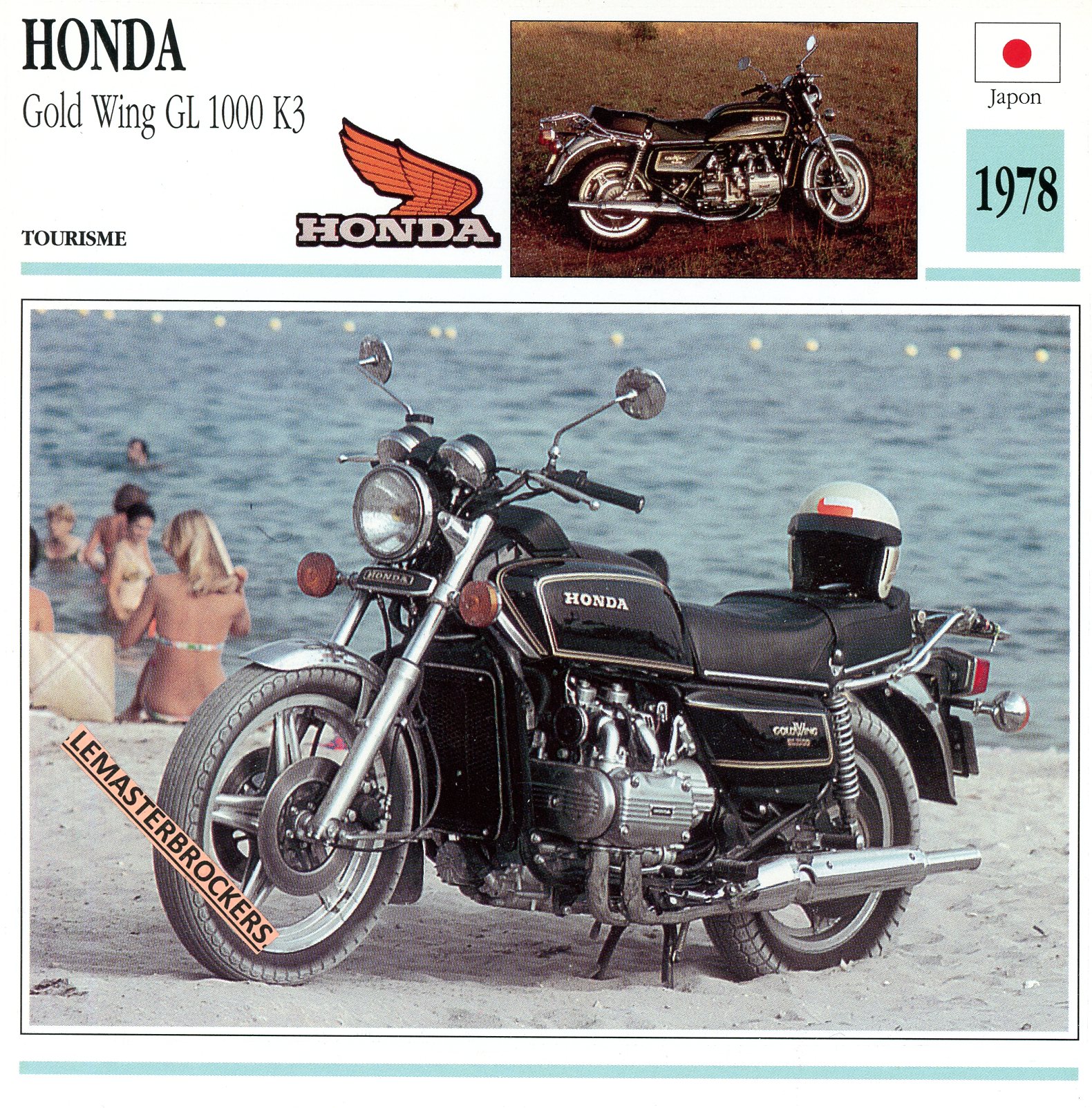 FICHE-MOTO-HONDA-GL1000-GOLDWING-K3-GOLD-WING-1978-LEMASTERBROCKERS-CARS-MOTORCYCLE