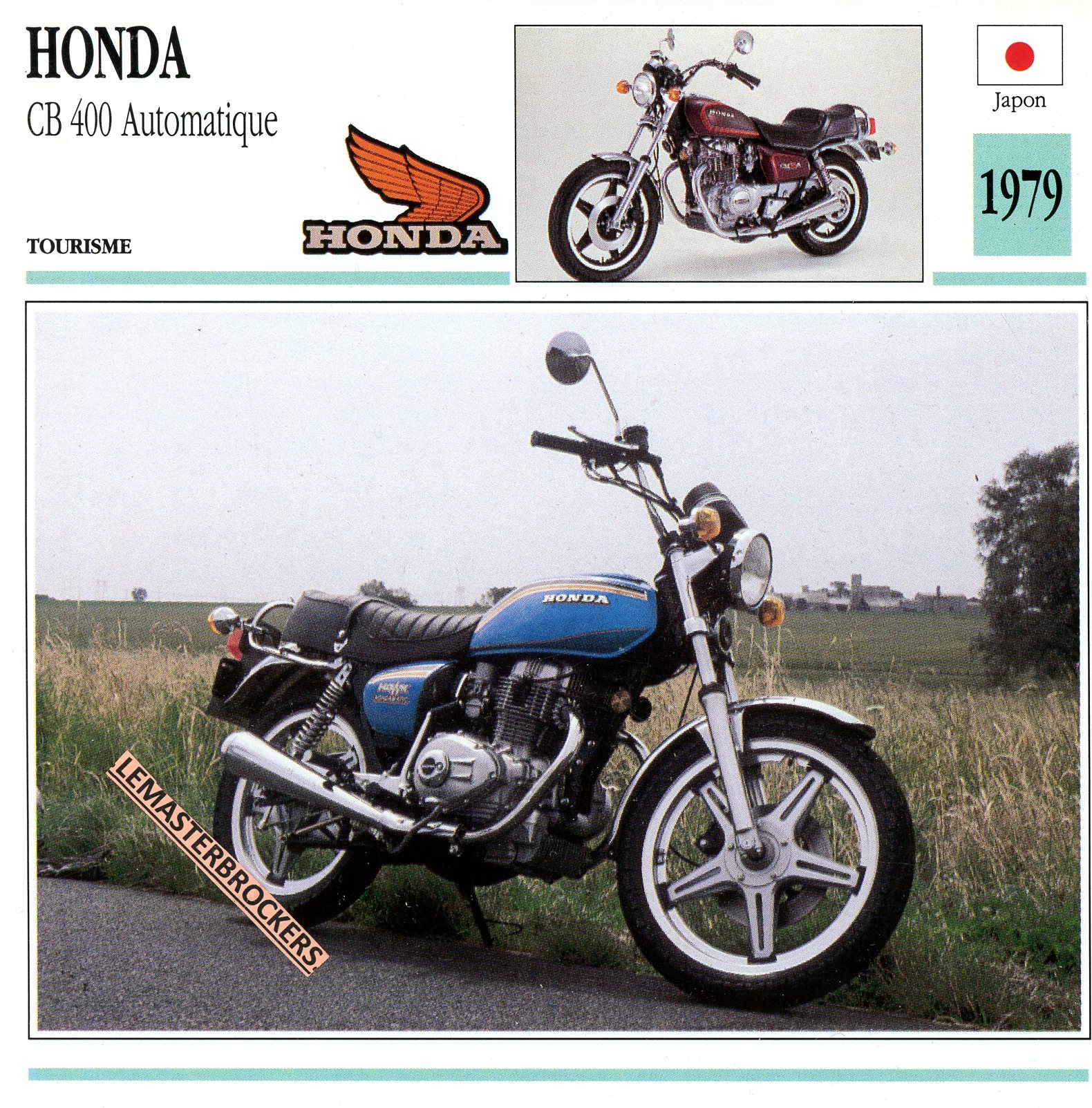 FICHE-MOTO-HONDA-CB400-CB-1979-LEMASTERBROCKERS-CARS-MOTORCYCLE