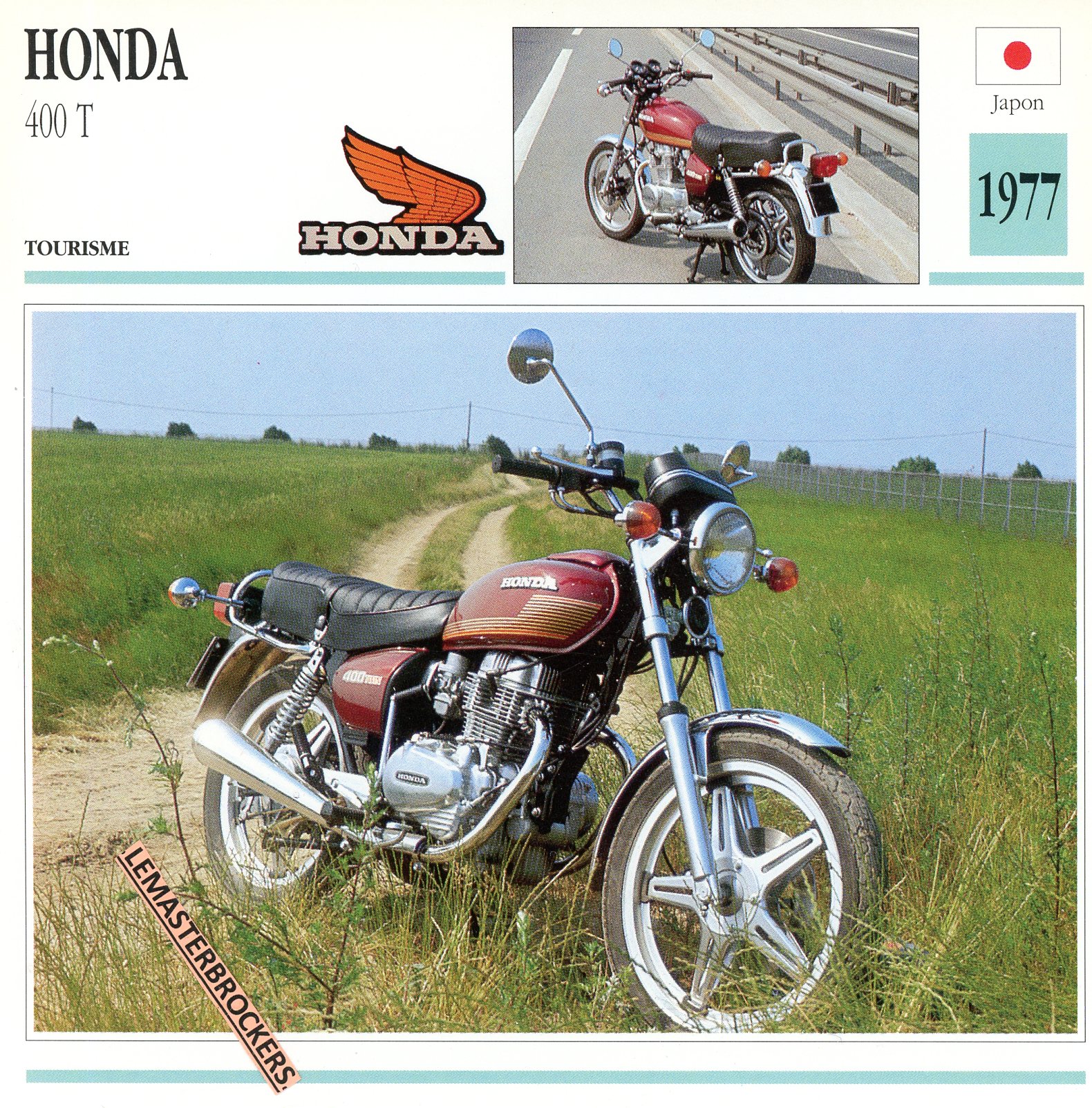 FICHE-MOTO-HONDA-400T-1977-LEMASTERBROCKERS-CARS-MOTORCYCLE