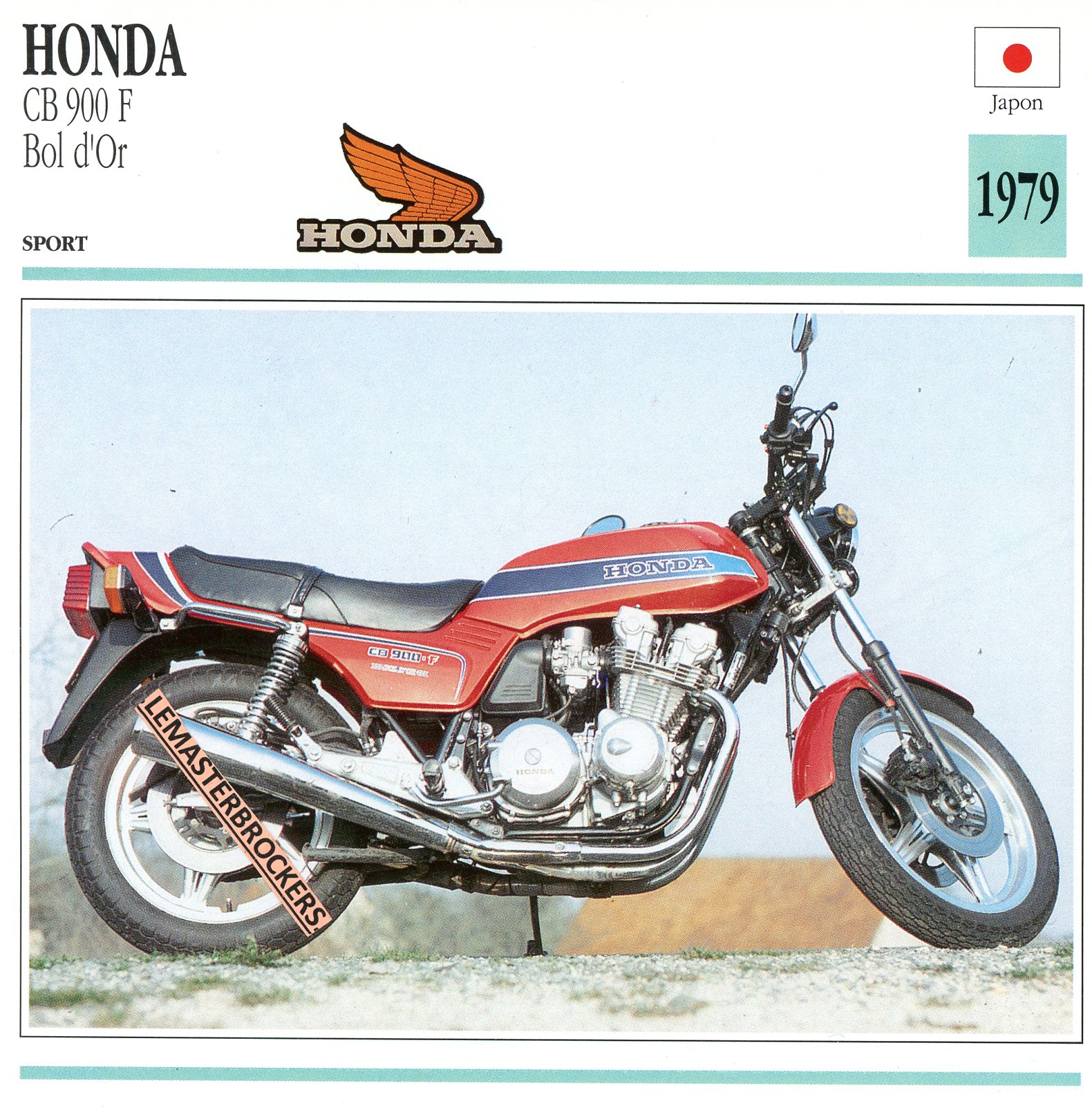 HONDA CB 900 F BOL D\'OR 1979 - FICHE MOTO HONDA CB900