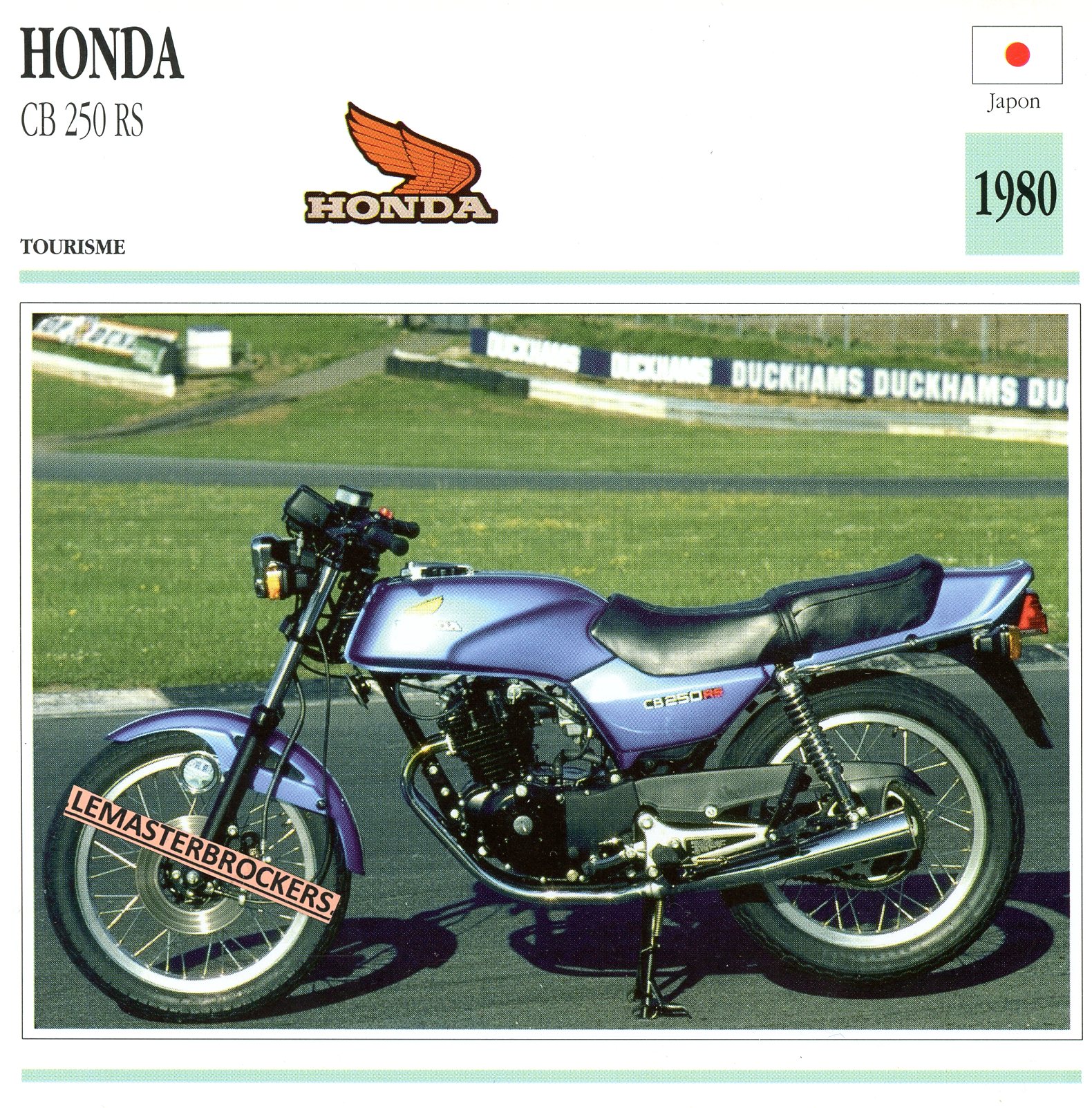 HONDA CB 250 RS 1980 - FICHE MOTO HONDA CB250