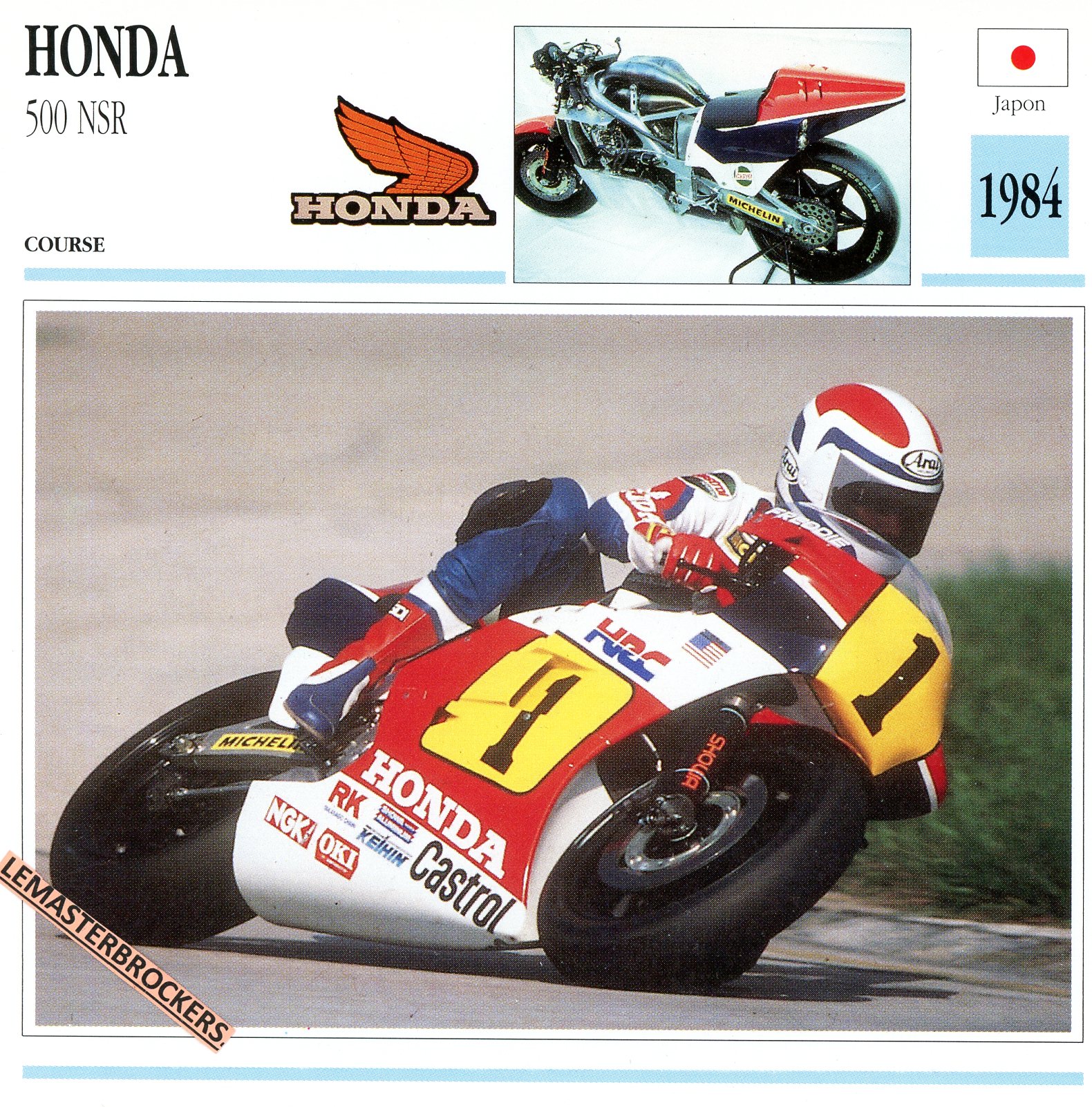 HONDA 500 NSR 1984 - FICHE MOTO NSR500