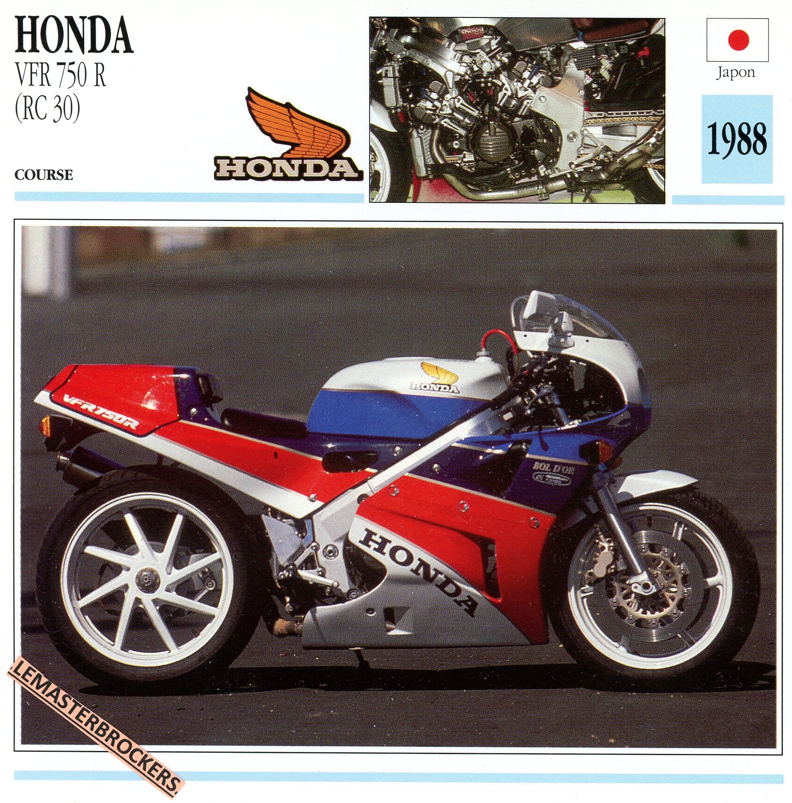 FICHE-MOTO-HONDA-VFR750R-RC30-VFR-LEMASTERBROCKERS-CARS-MOTORCYCLE