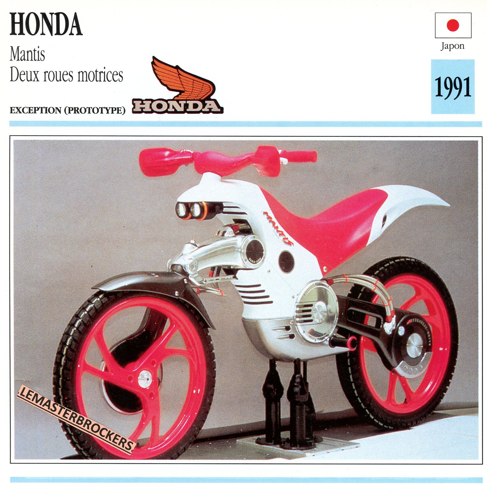 FICHE-MOTO-HONDA-MANTIS-LEMASTERBROCKERS-CARS-MOTORCYCLE-PROTOTYPE-1991