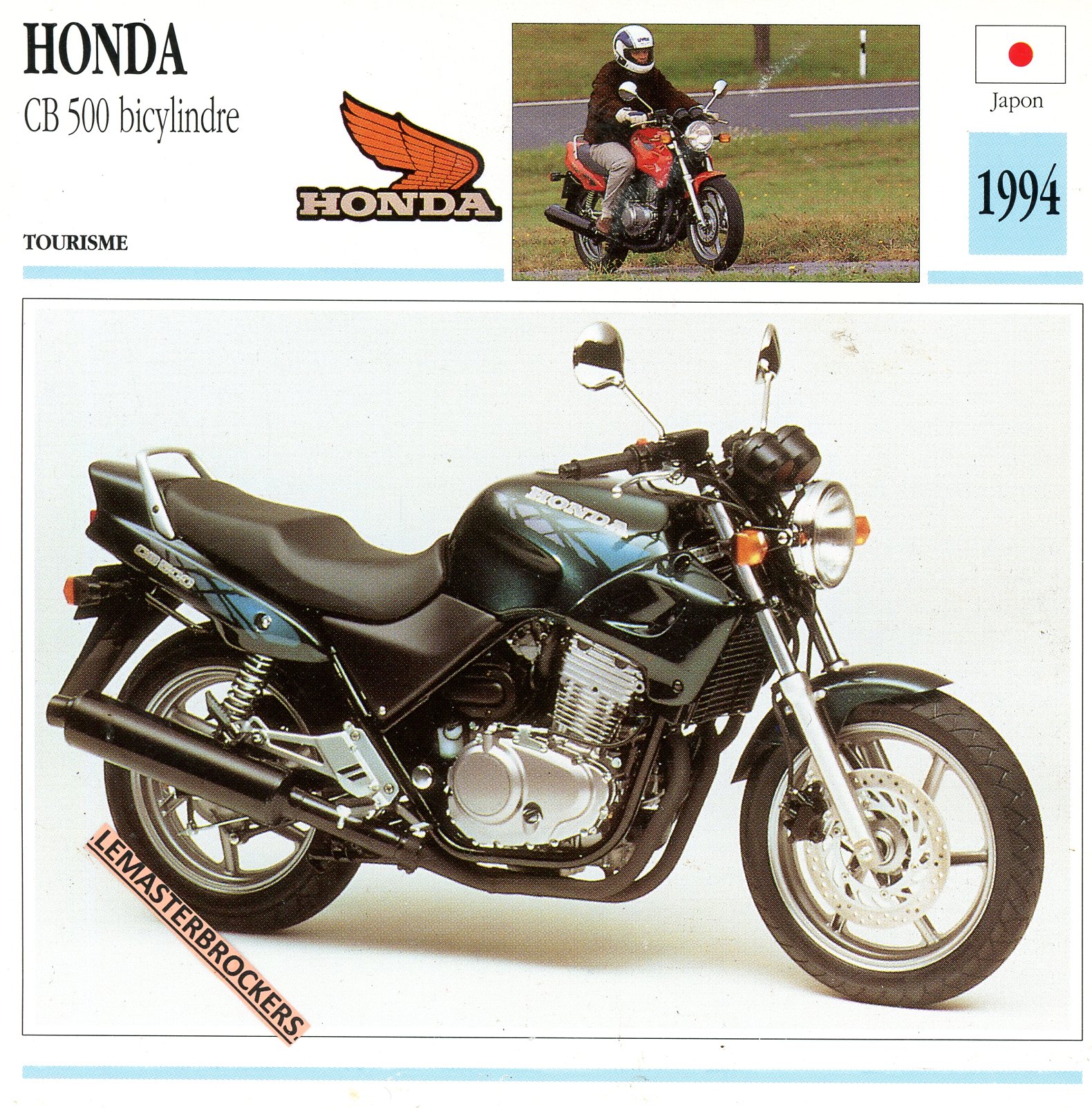 HONDA CB 500 BICYLINDRE 1994 - FICHE MOTO HONDA CB500